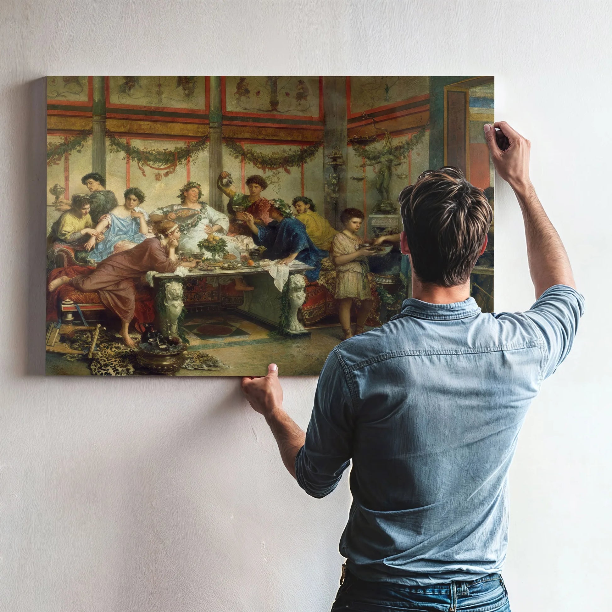 A Roman Feast By Roberto Bompiani Fine Art Print