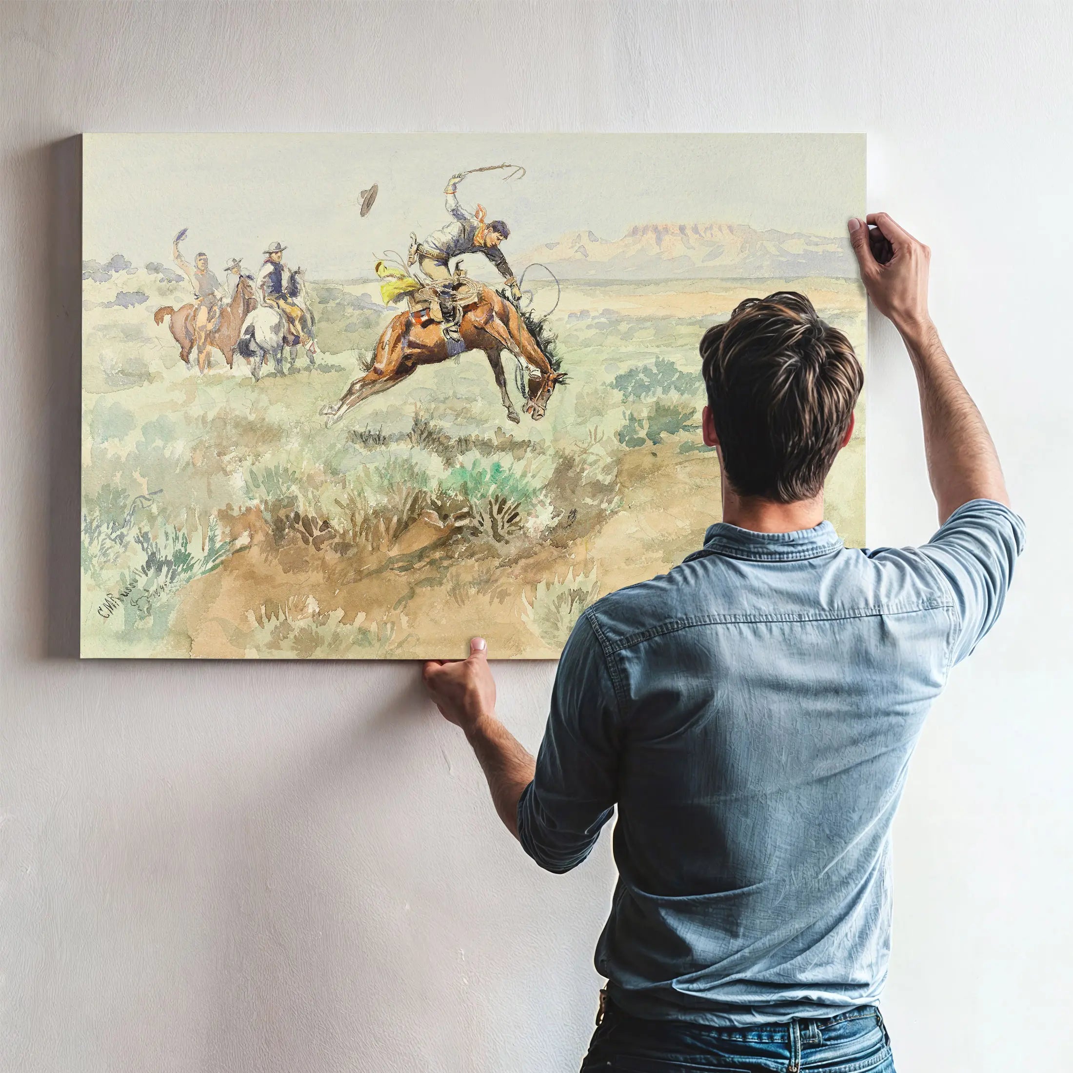 Bronco Busting by Charles Marion Russell