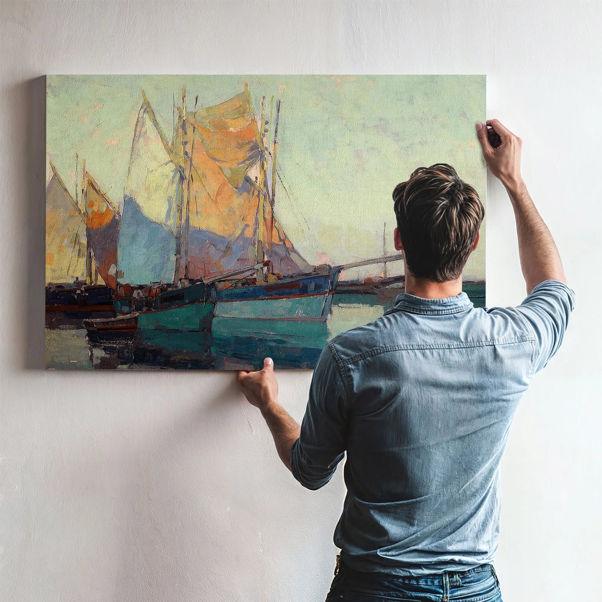 Sailboats At Anchor By Edgar Payne Fine Art Print