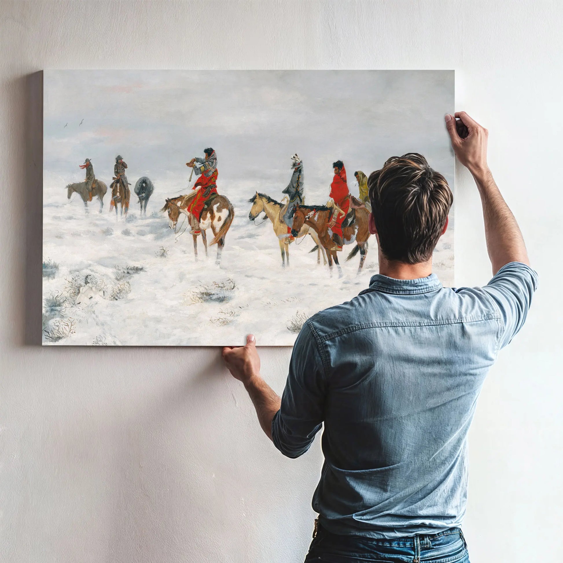 Lost In A Snowstorm We Are Friends by Charles Marion Russell