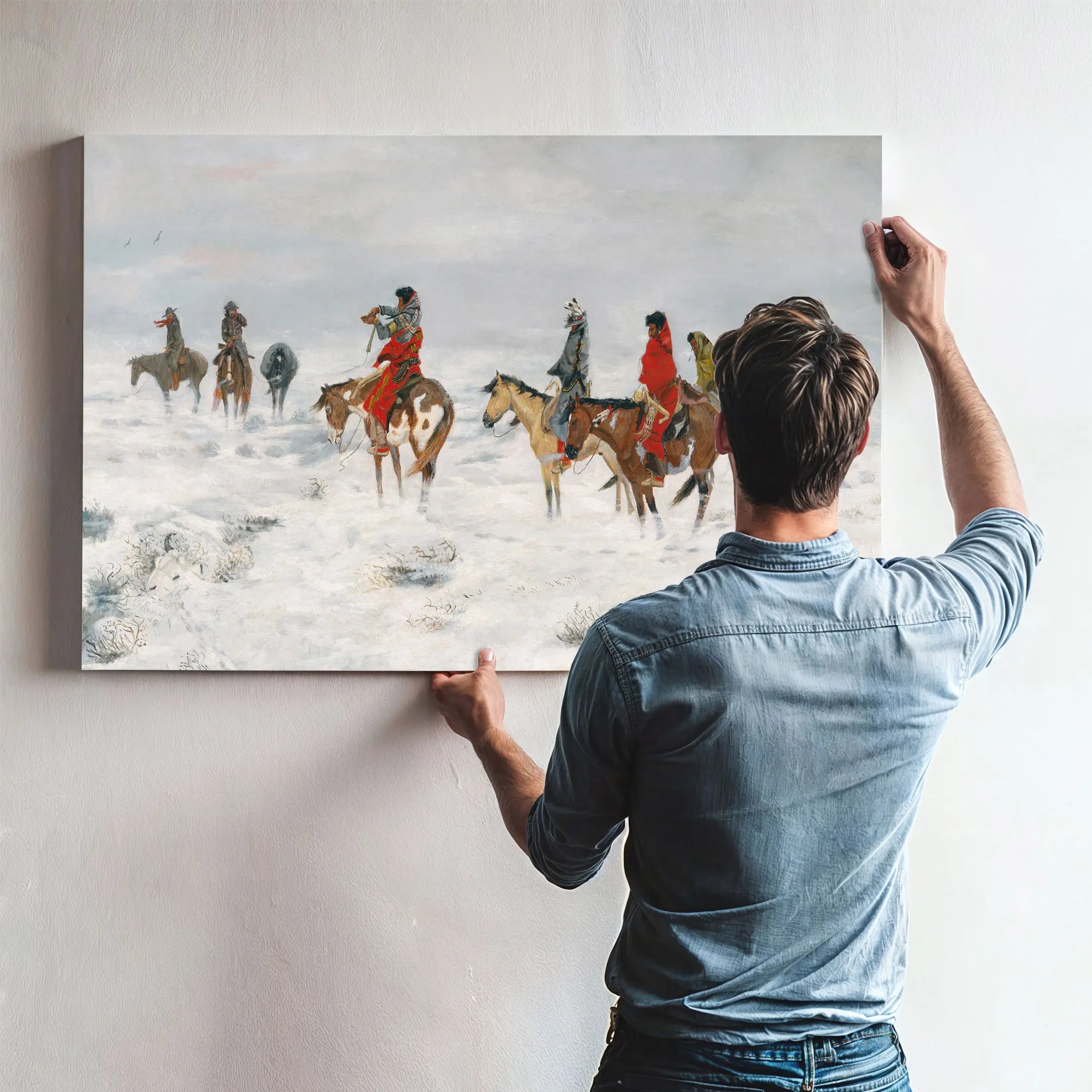 Lost In A Snowstorm We Are Friends by Charles Marion Russell