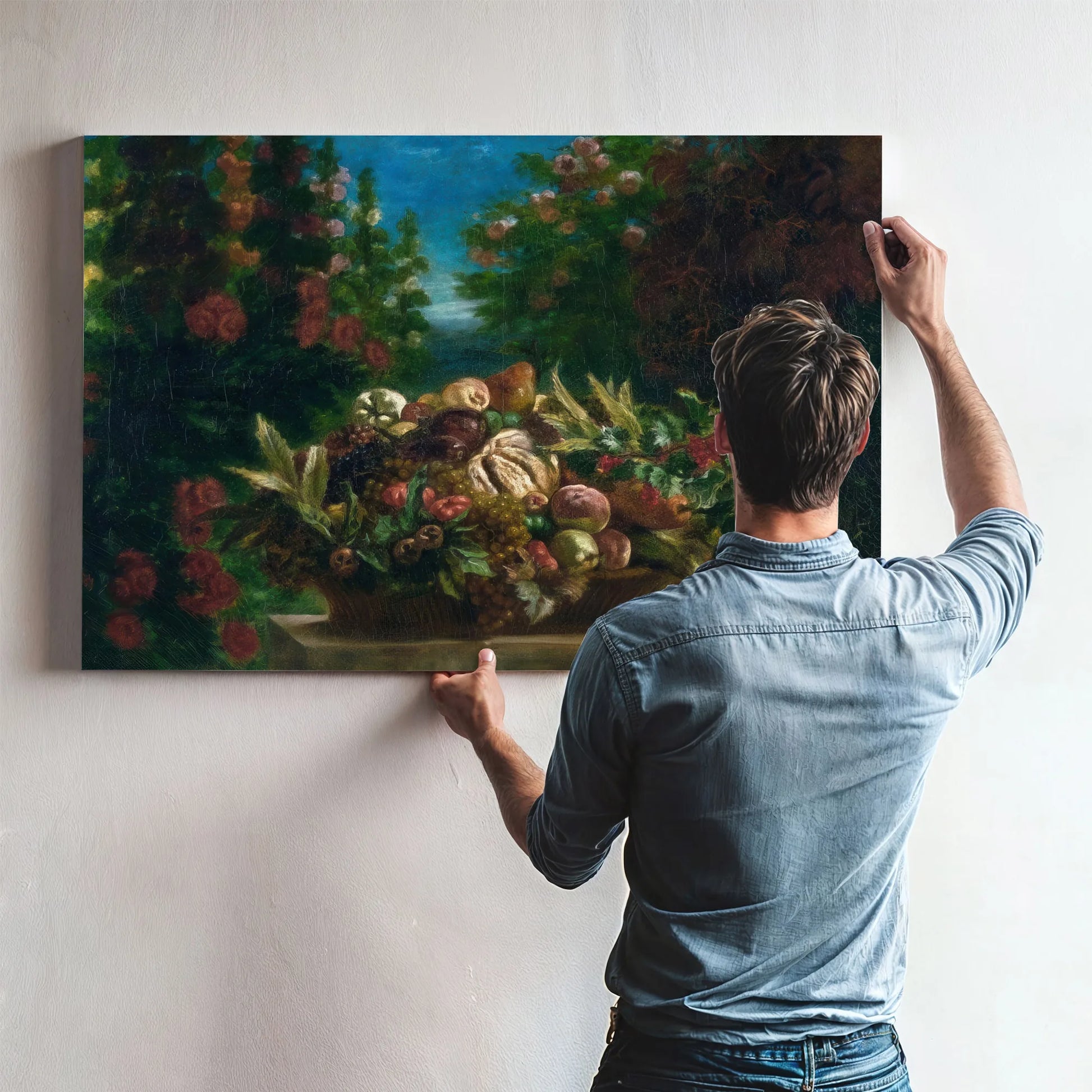 Still Life With Flowers And Fruit By Eugene Delacroix Fine Art Print