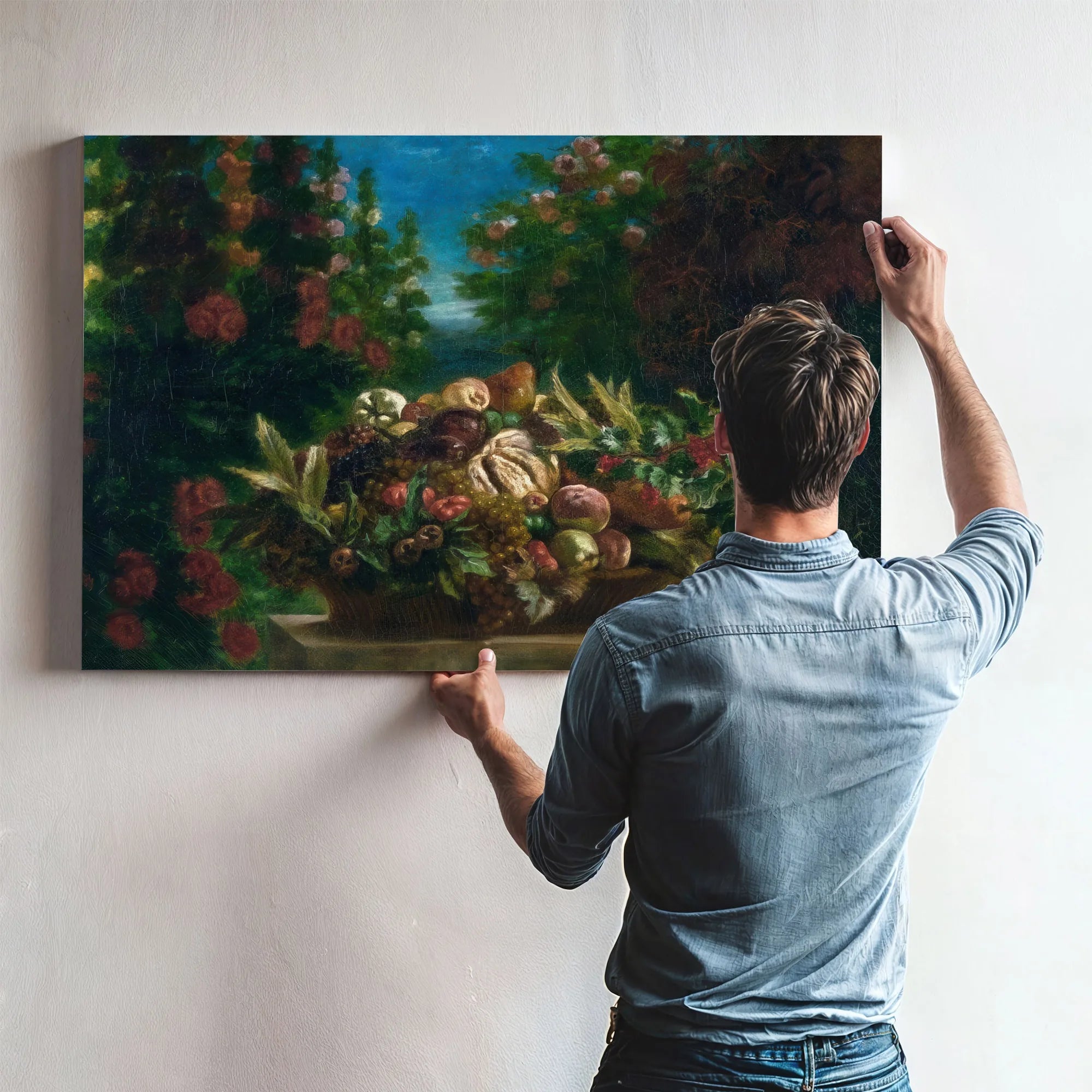 Still Life With Flowers And Fruit By Eugene Delacroix Fine Art Print