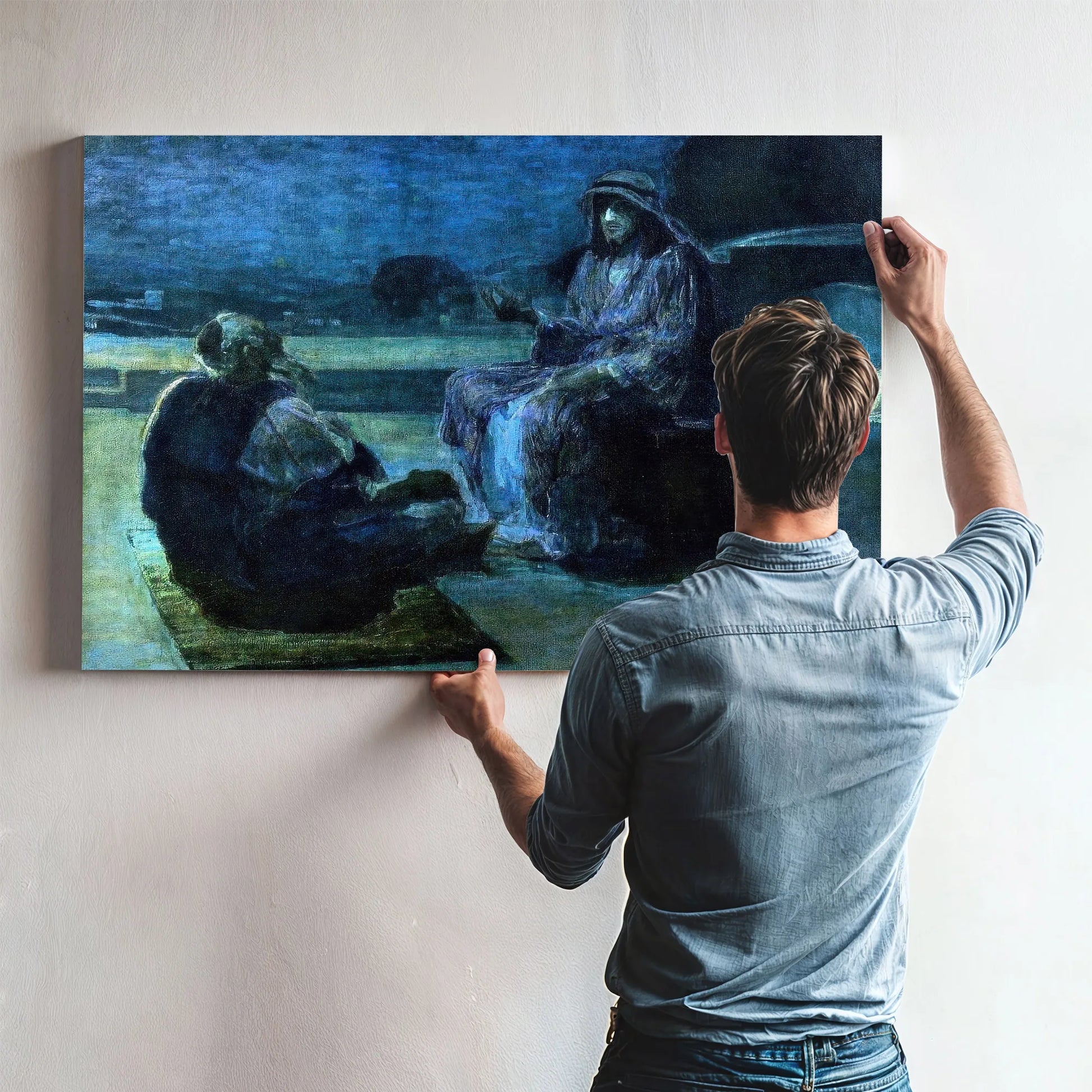 Christ And Nicodemus On A Rooftop By Henry Ossawa Tanner Fine Art Print