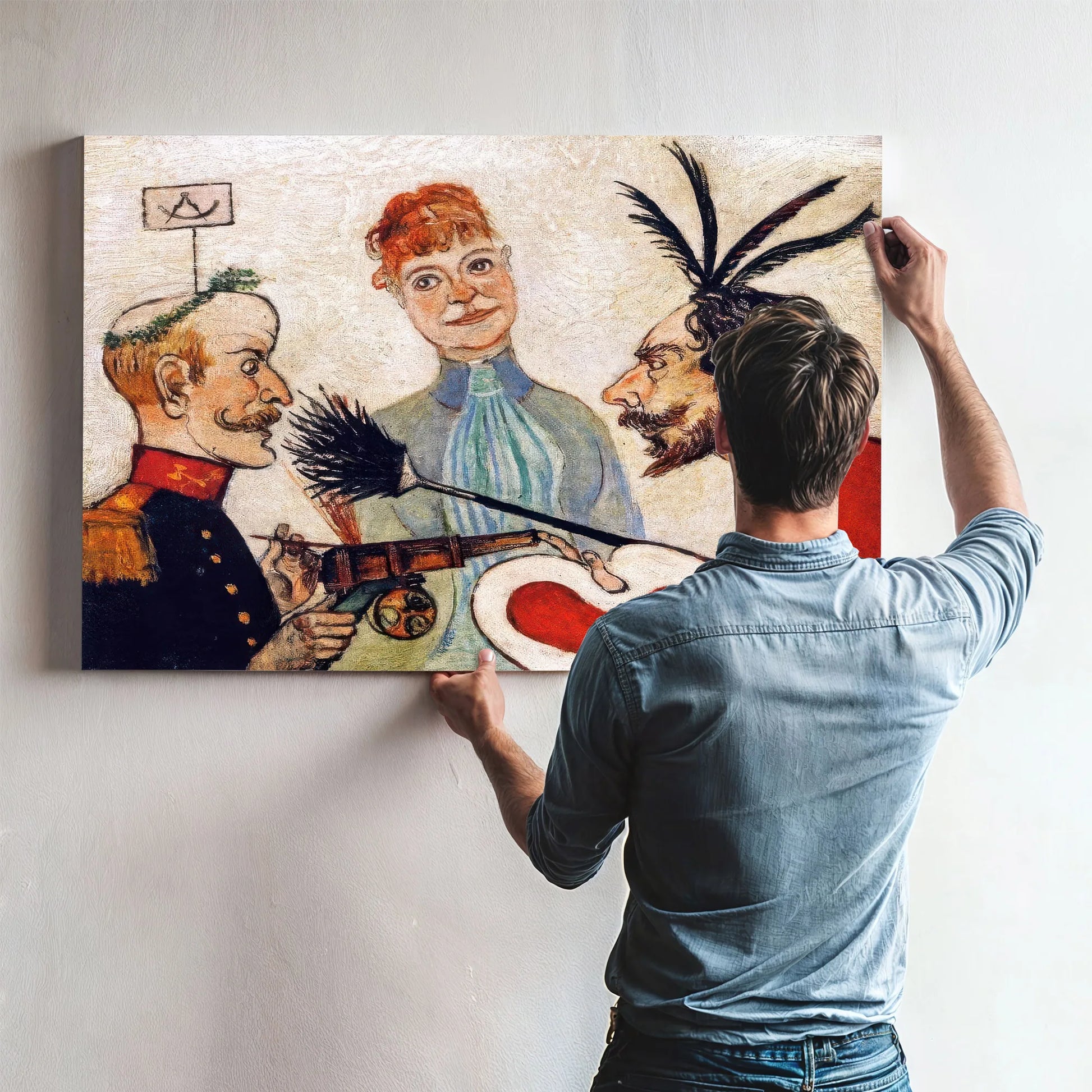 Ensor And Leman Discussing Painting By James Ensor Fine Art Print