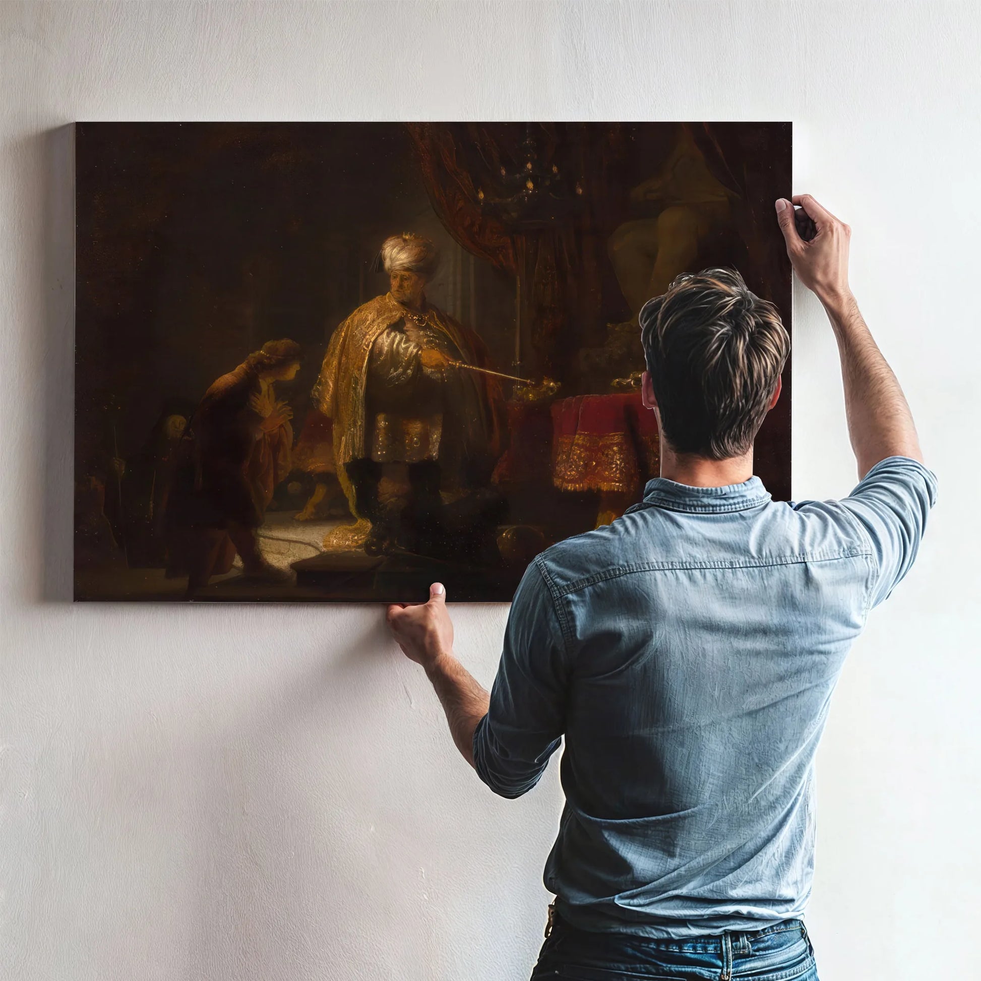Danieland Cyrus Before The Idol Bel By Rembrandt Fine Art Print