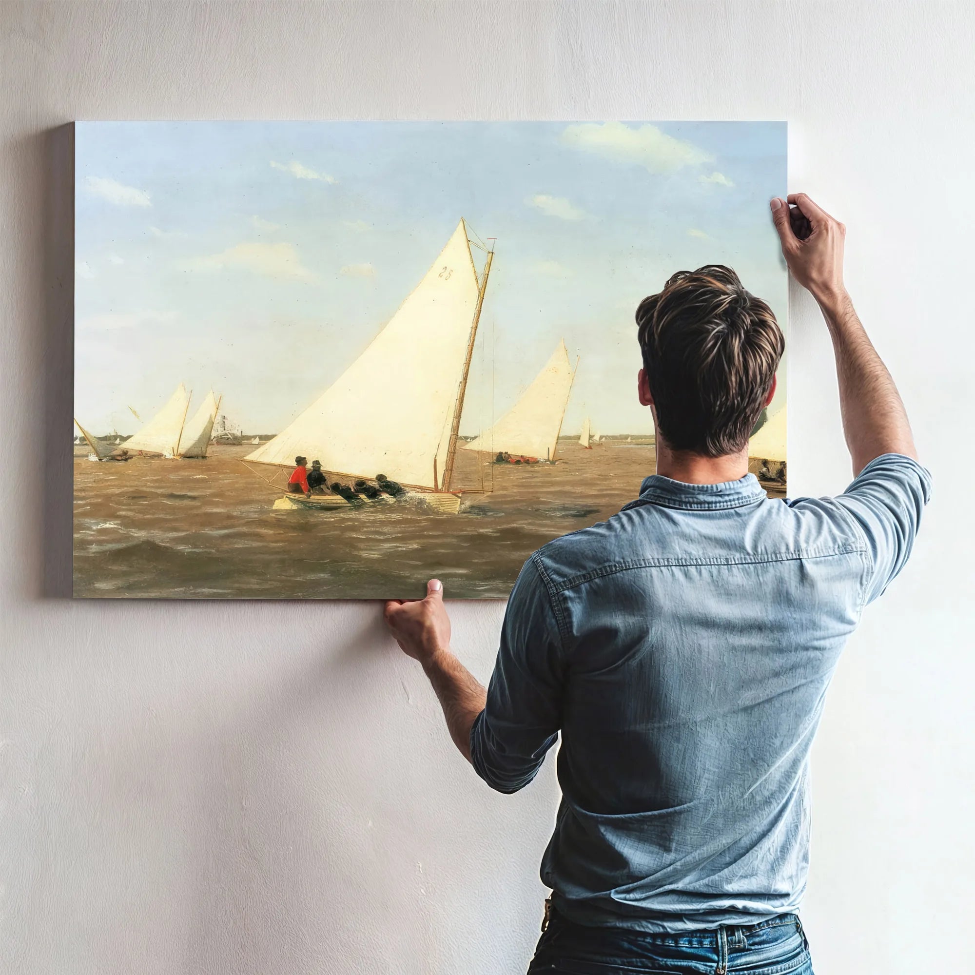 Sailboats Racing On The Delaware 1874 By Thomas Eakins Fine Art Print