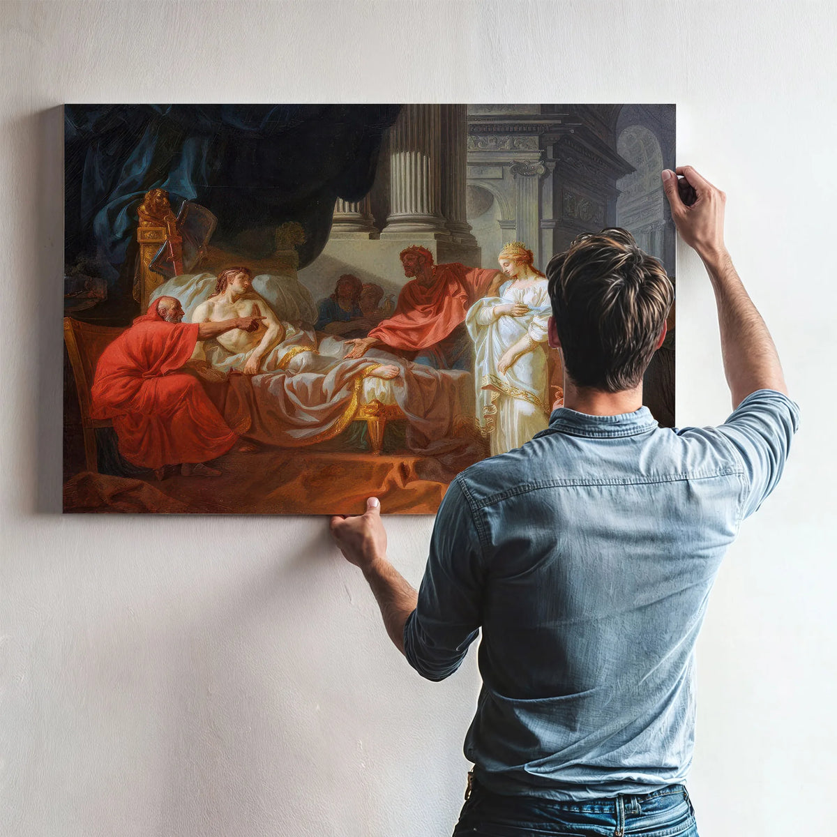 Erasistratus Discovers The Cause Of Antiochuss Disease 1774 Ecole Des Beaux Arts Paris By Jacques Louis David Fine Art Print