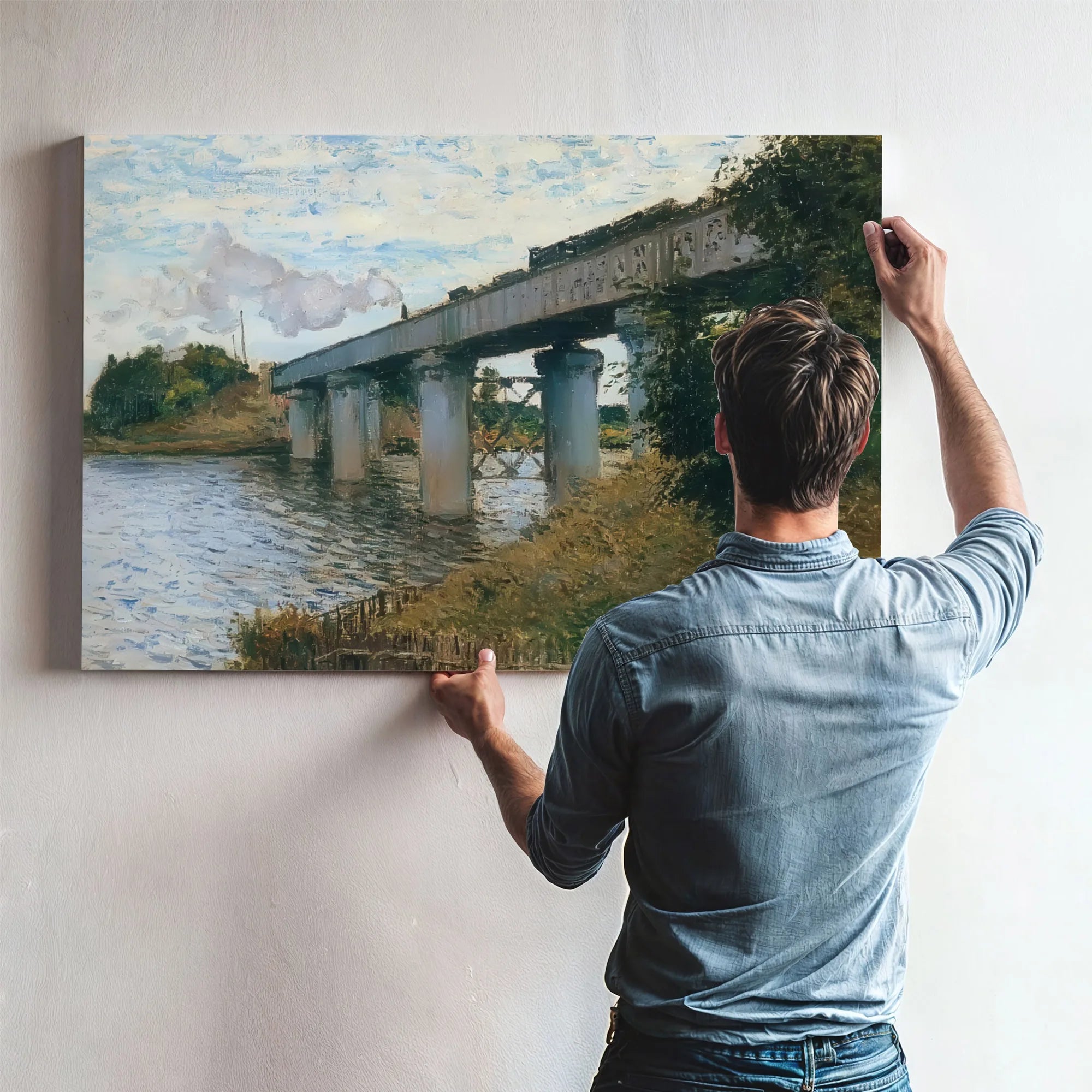 The Railway Bridge Argenteuil By Claude Monet Fine Art Print