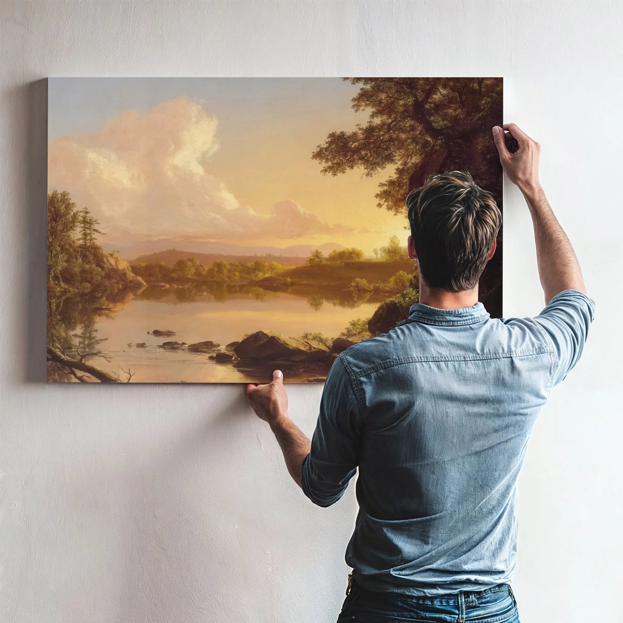 Scene On The Catskill Creek New York By Frederic Edwin Church Fine Art Print