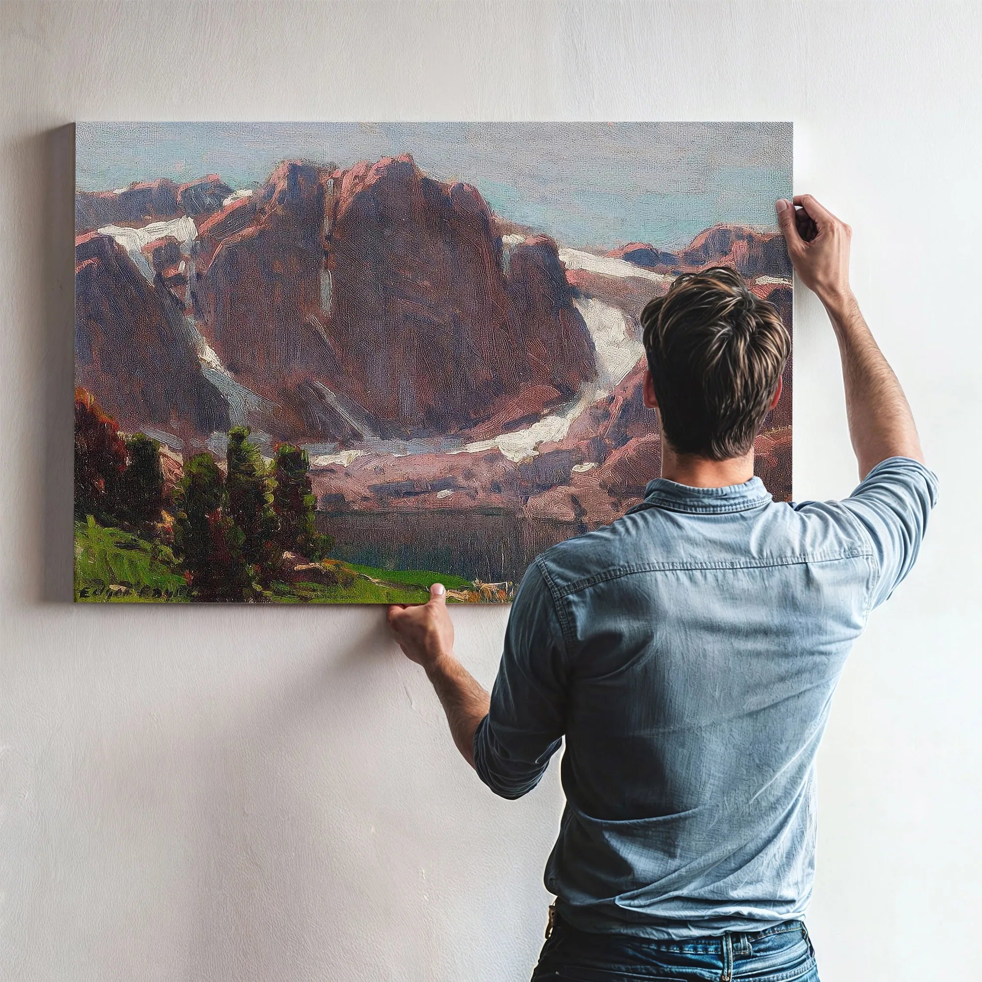 Sierra Lake (Believed To Be Temple Crag) By Edgar Payne Fine Art Print