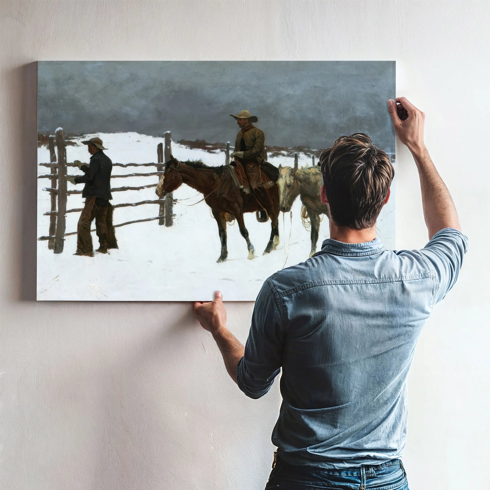 Fall Of The Cowboy  by Frederic Remington