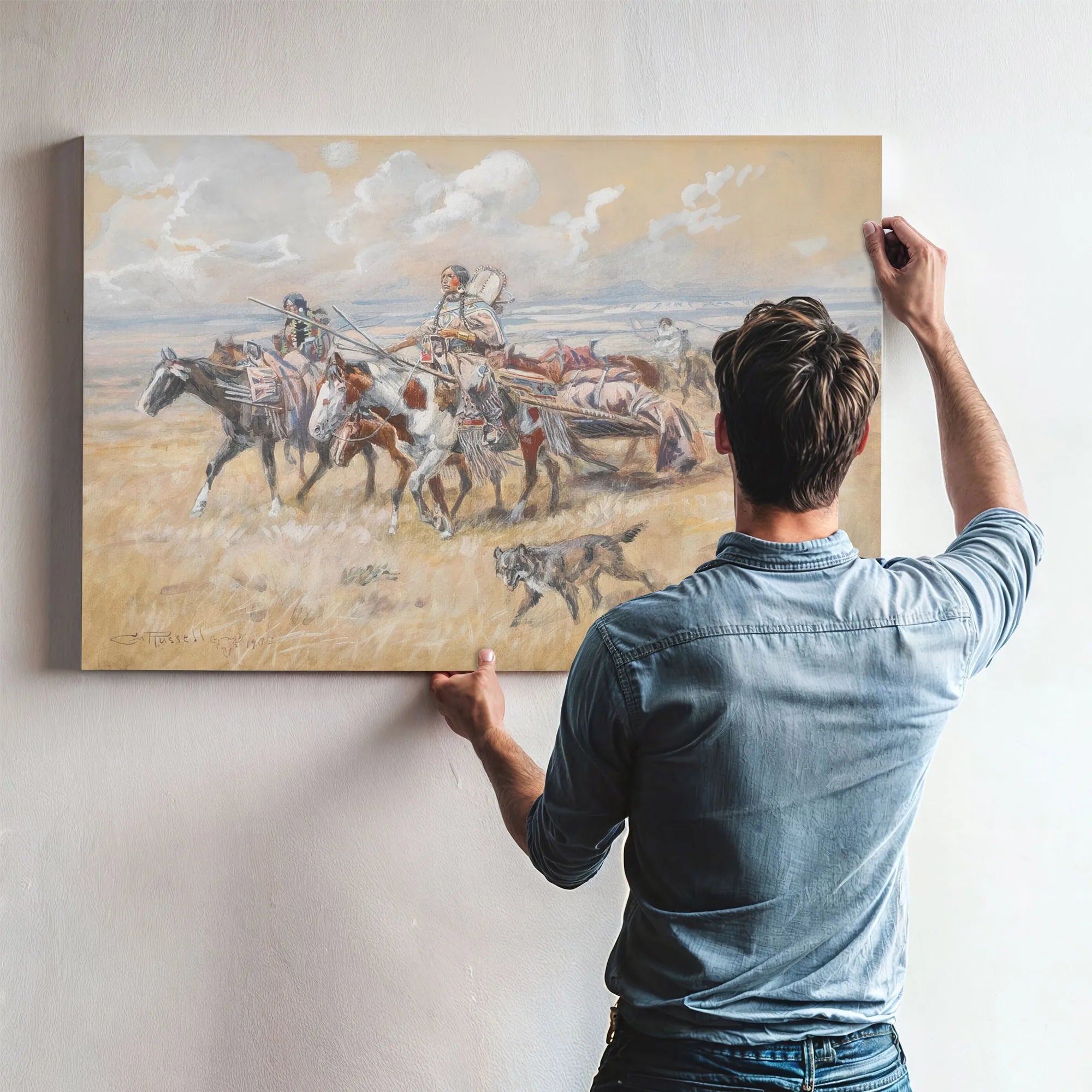 Women Of The Plains By Charles Marion Russell Fine Art Print