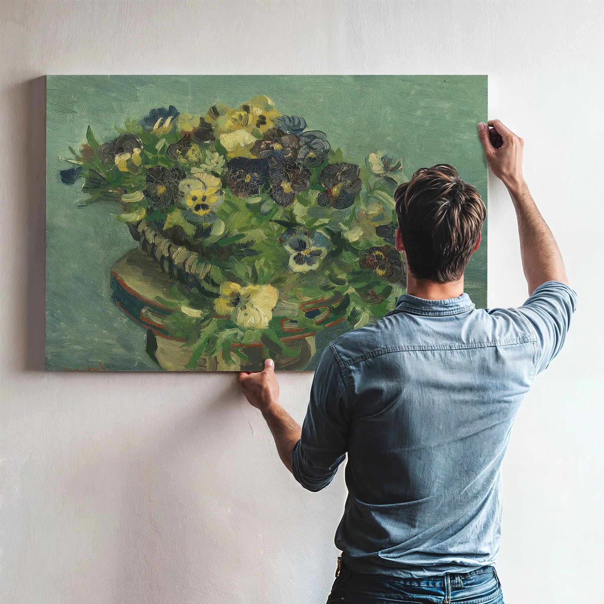 Basket Of Pansies By Vincent Van Gogh Fine Art Print