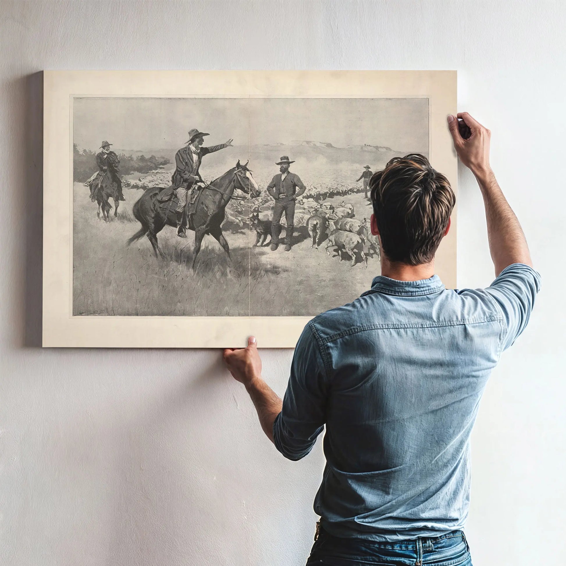 The Drought In The Southwest Cattlemen Warning Sheep Herders Away From Their Water by Frederic Remington