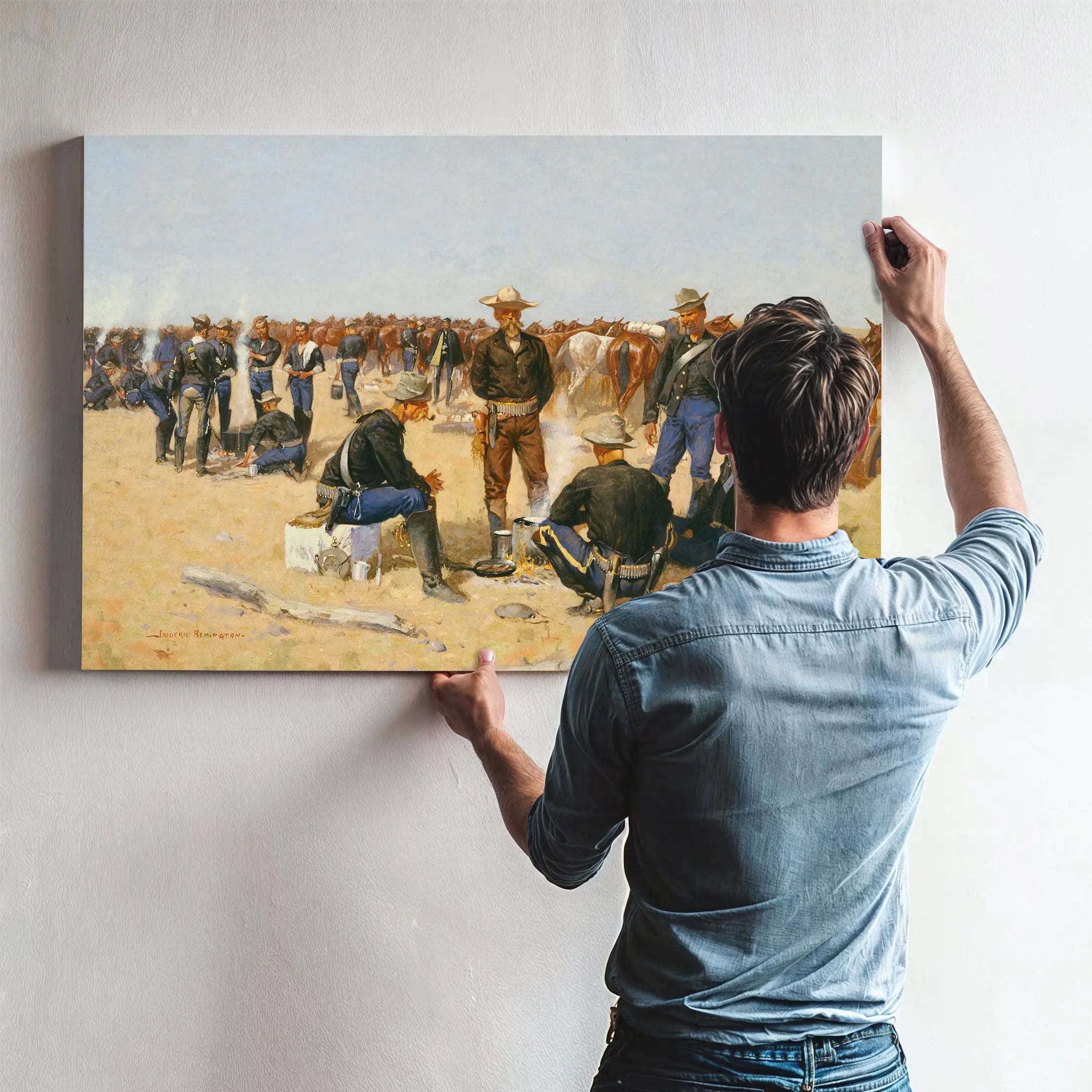 A Cavalryman S Breakfast On The Plains by Frederic Remington