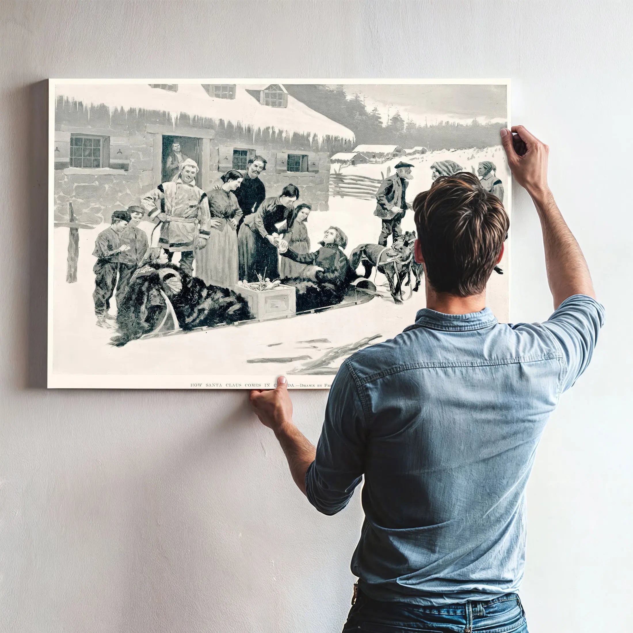 How Santa Claus Comes In Canadab by Frederic Remington