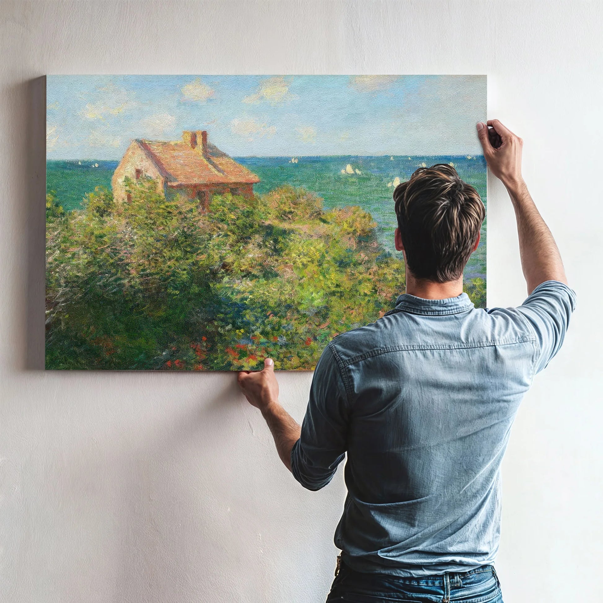 Fisherman's Cottage On The Cliffs At Varengeville By Claude Monet Fine Art Print