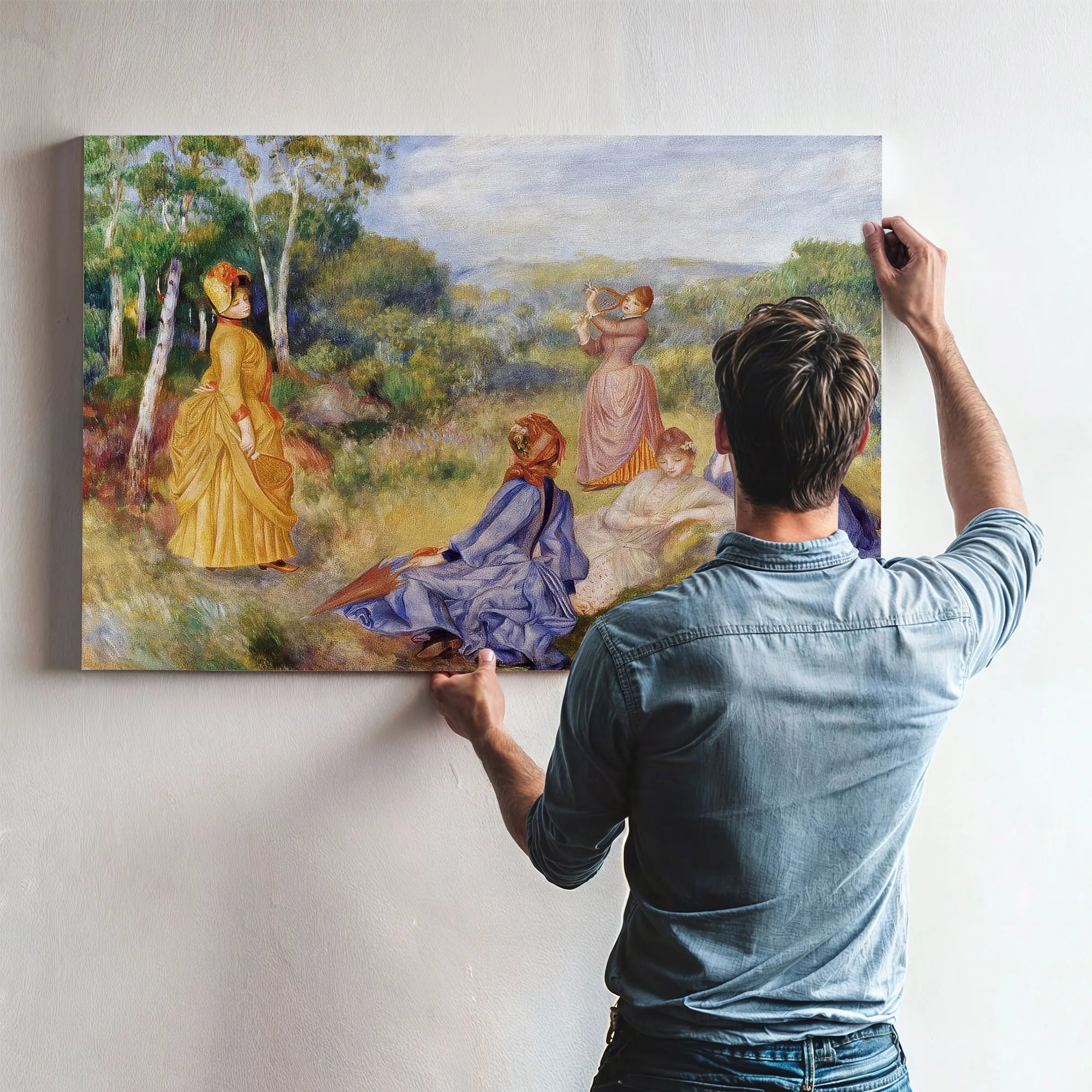 Girls Playing Battledore And Shuttlecock 1 By Pierre Auguste Renoir Fine Art Print