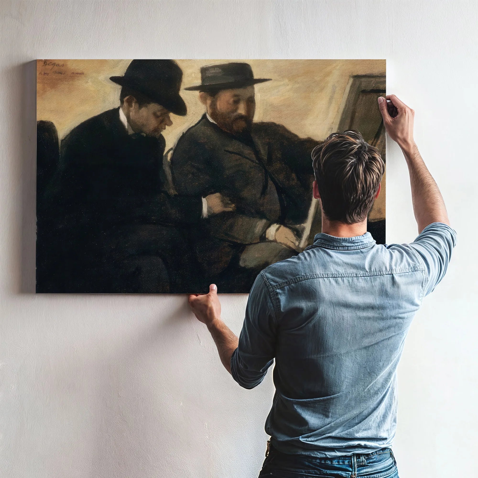 Paul Lafond And Alphonse Cherfils Examining A Painting By Edgar Degas Fine Art Print