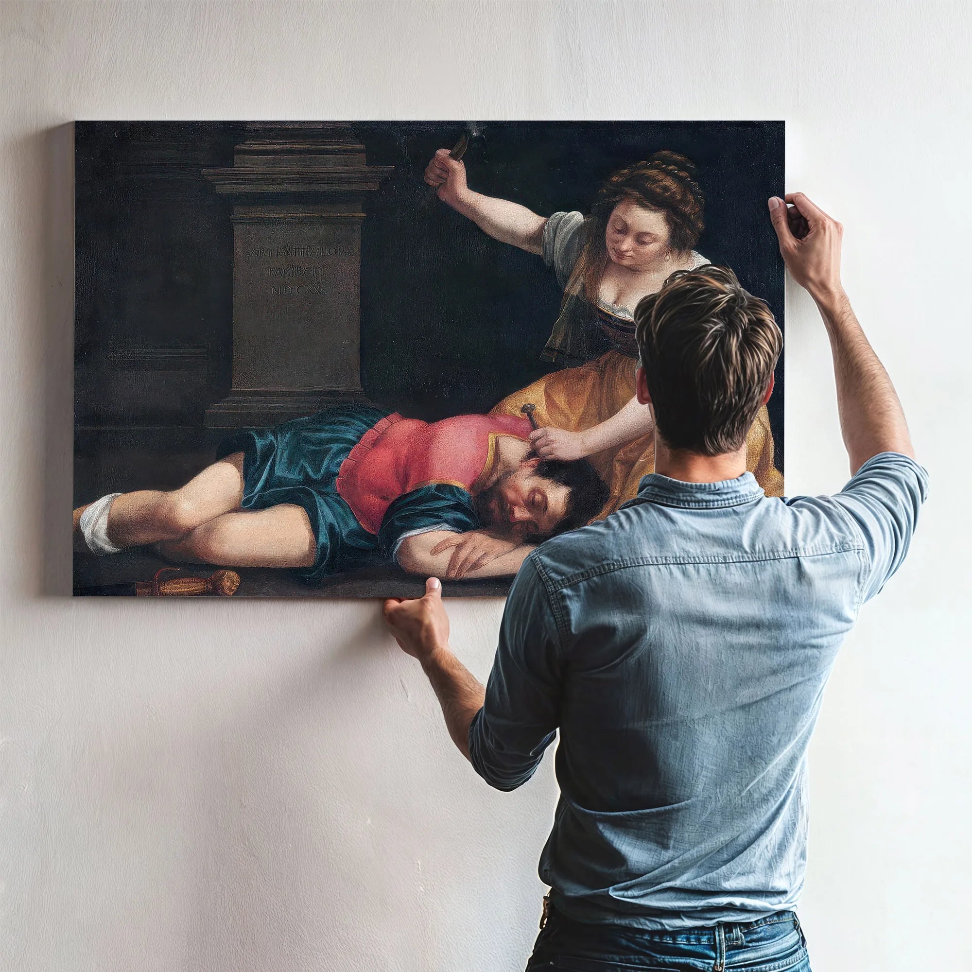 Jael And Sisera 1620 By Artemisia Gentileschi Fine Art Print