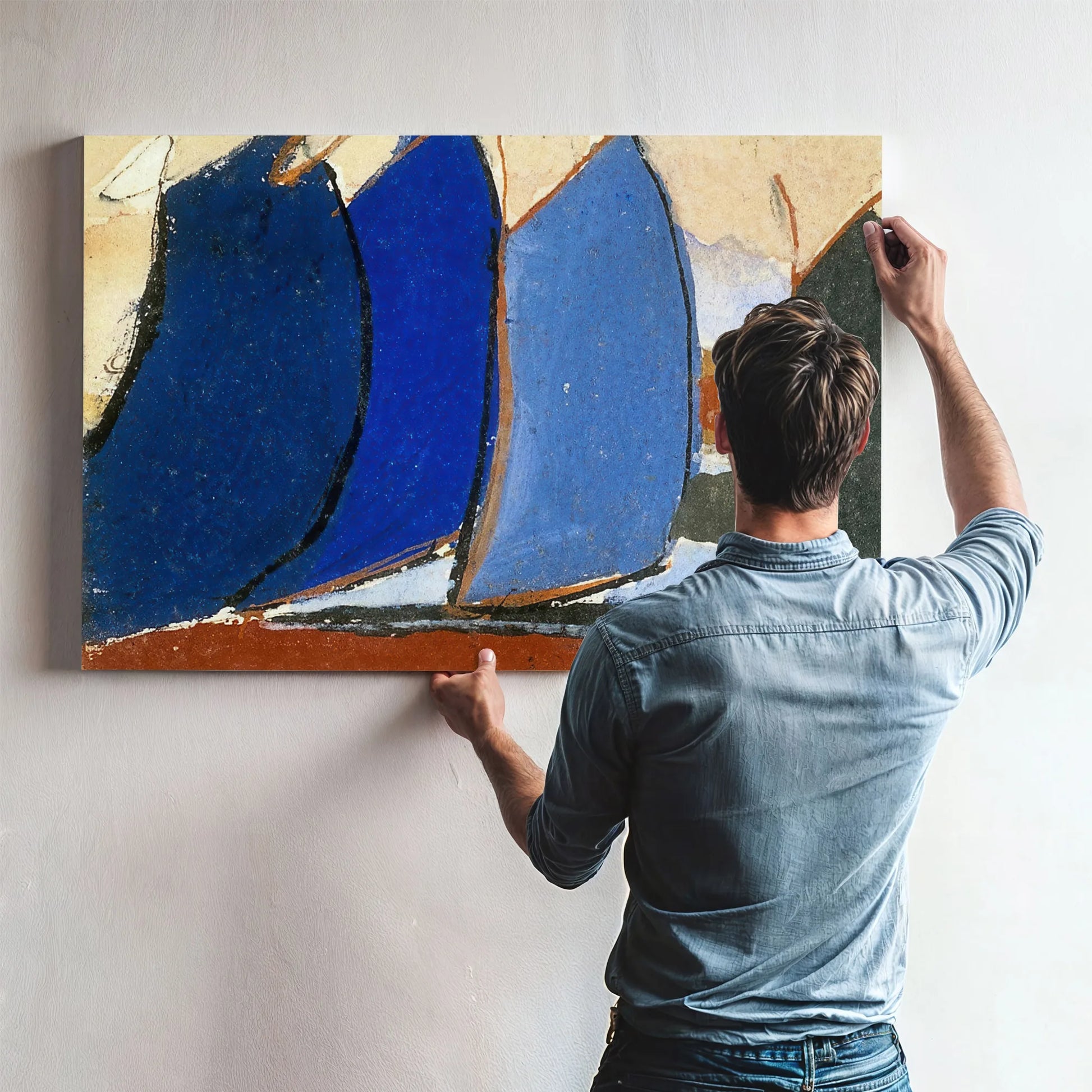 Untitled (Four Blue Gray Sail Like Forms) By Arthur Dove Fine Art Print