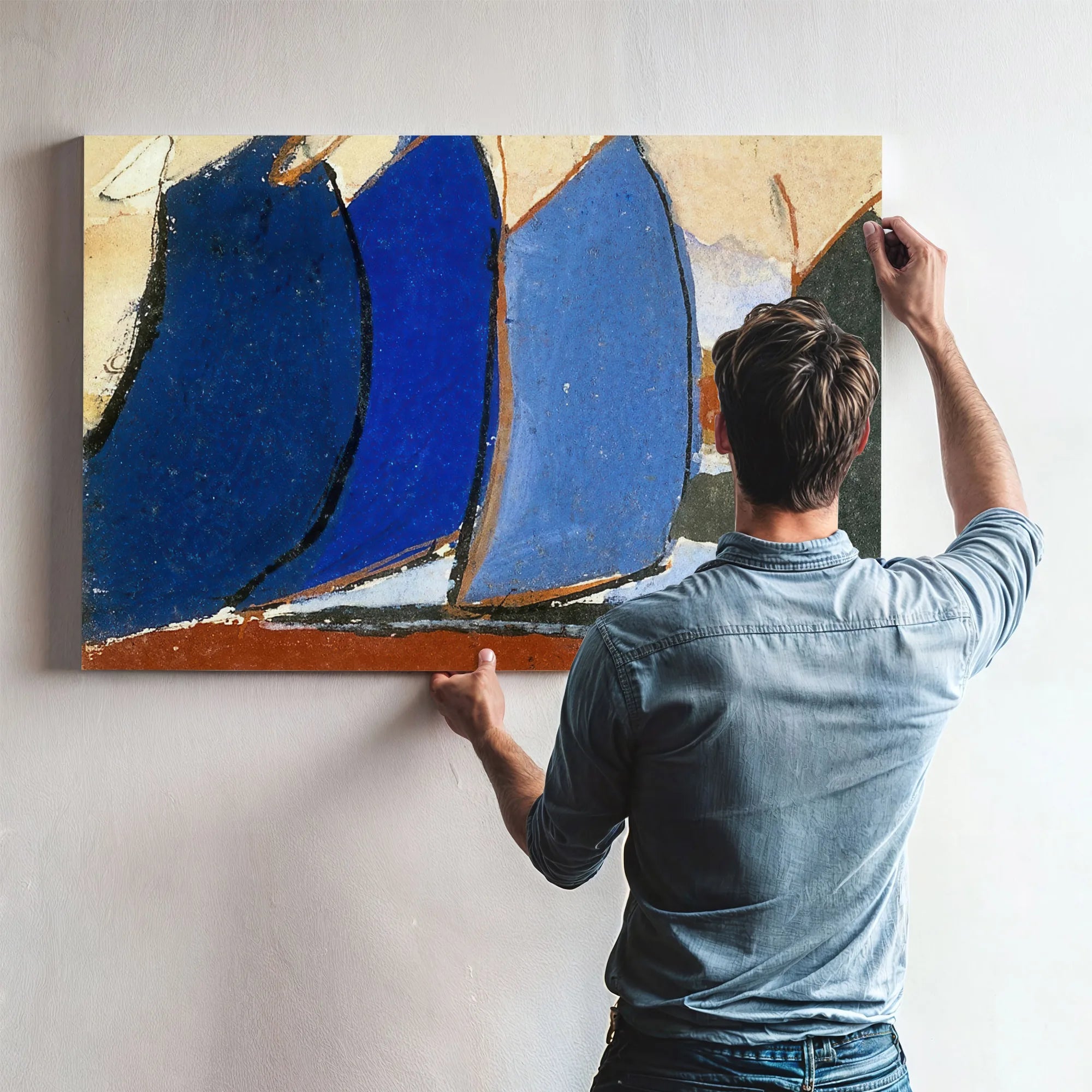 Untitled (Four Blue Gray Sail Like Forms) By Arthur Dove Fine Art Print