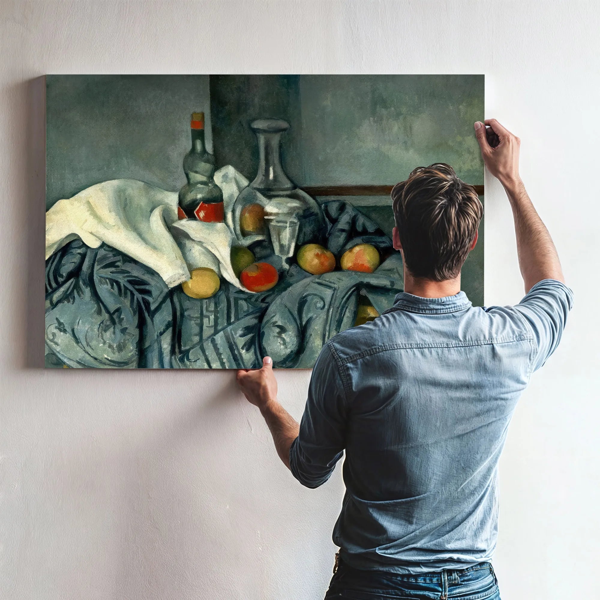 Still Life With Peppermint Bottle By Paul Cezanne Fine Art Print