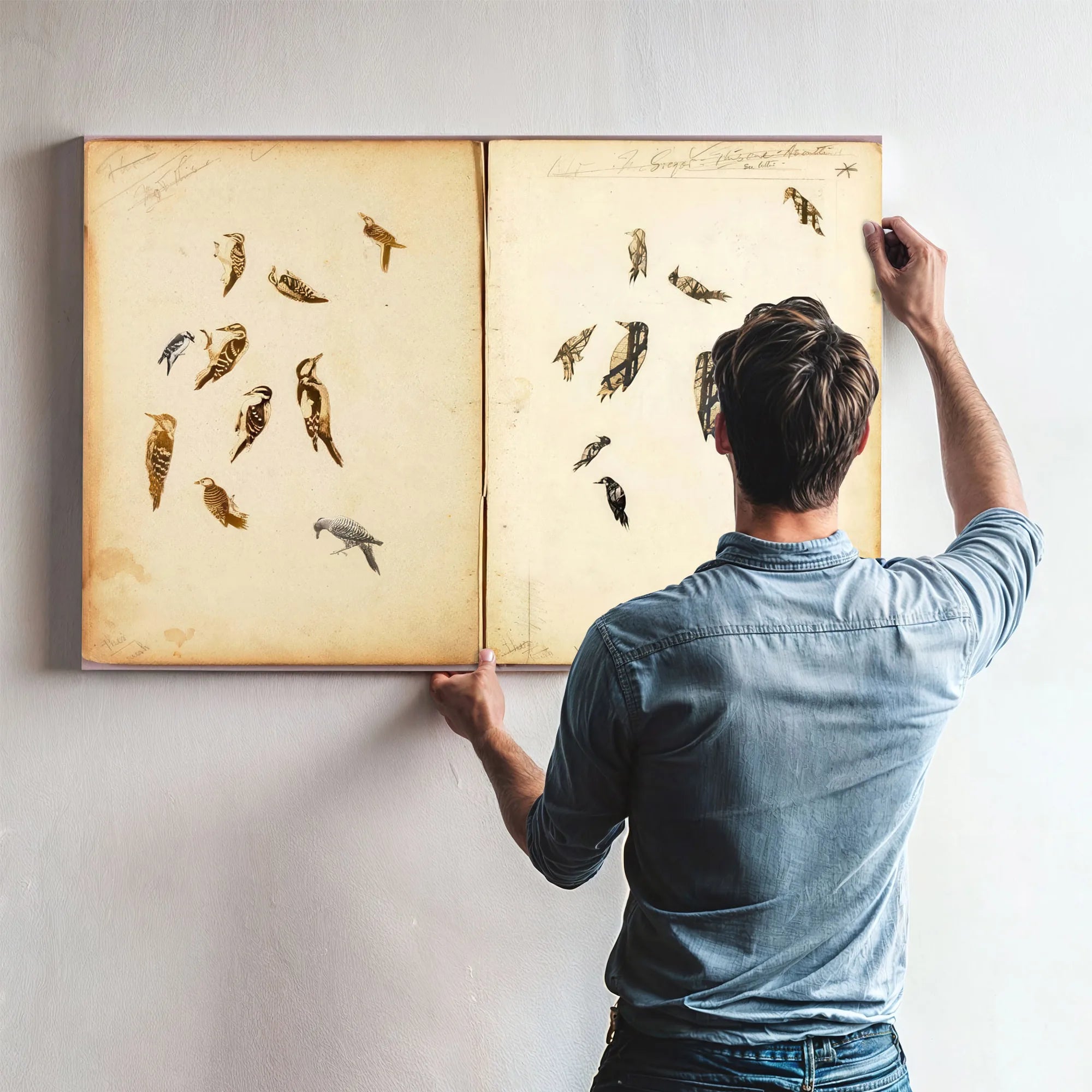 Woodpecker, Study Folder For Book Concealing Coloration In The Animal Kingdom By Abbott Handerson Thayer Fine Art Print