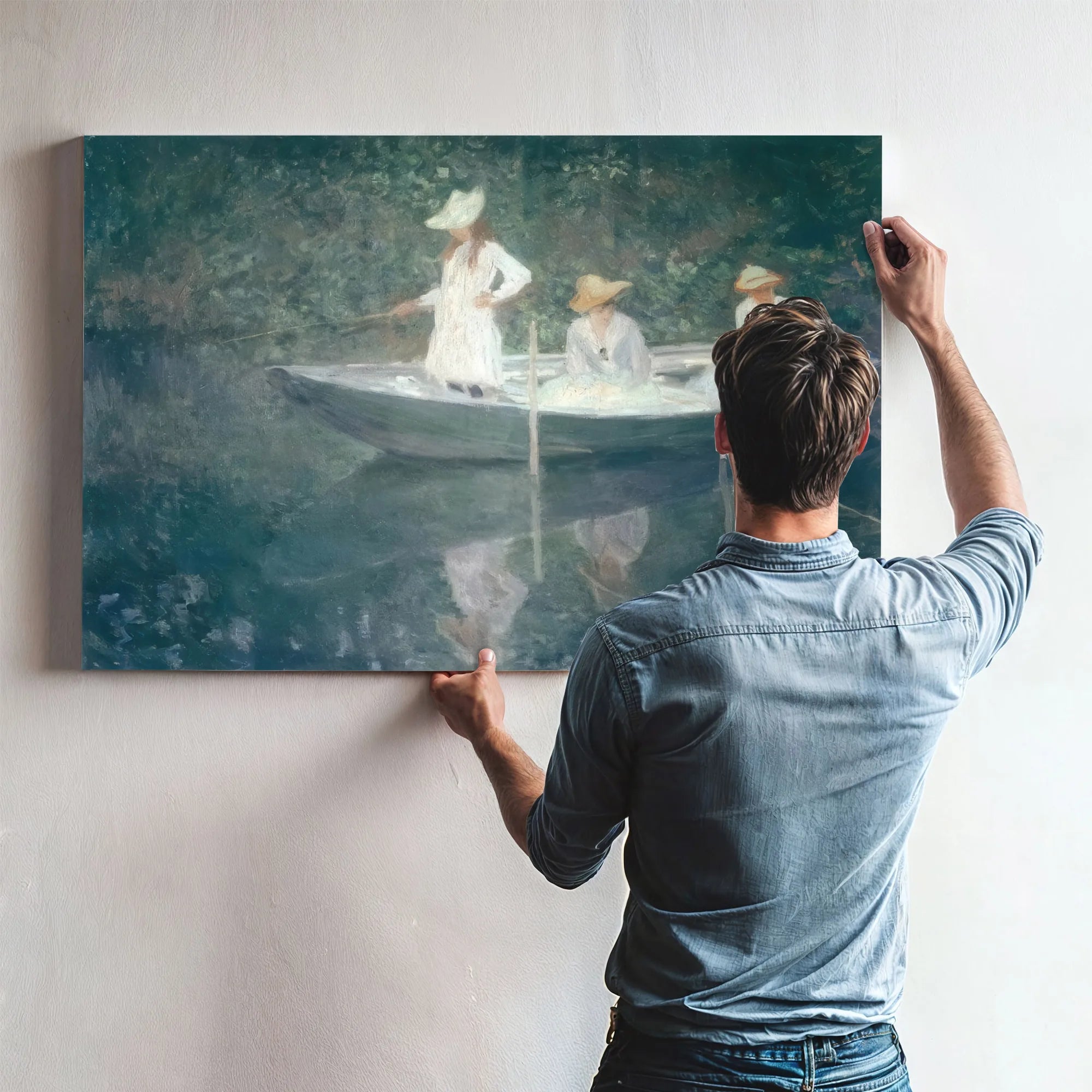 In The Boat By Claude Monet Fine Art Print