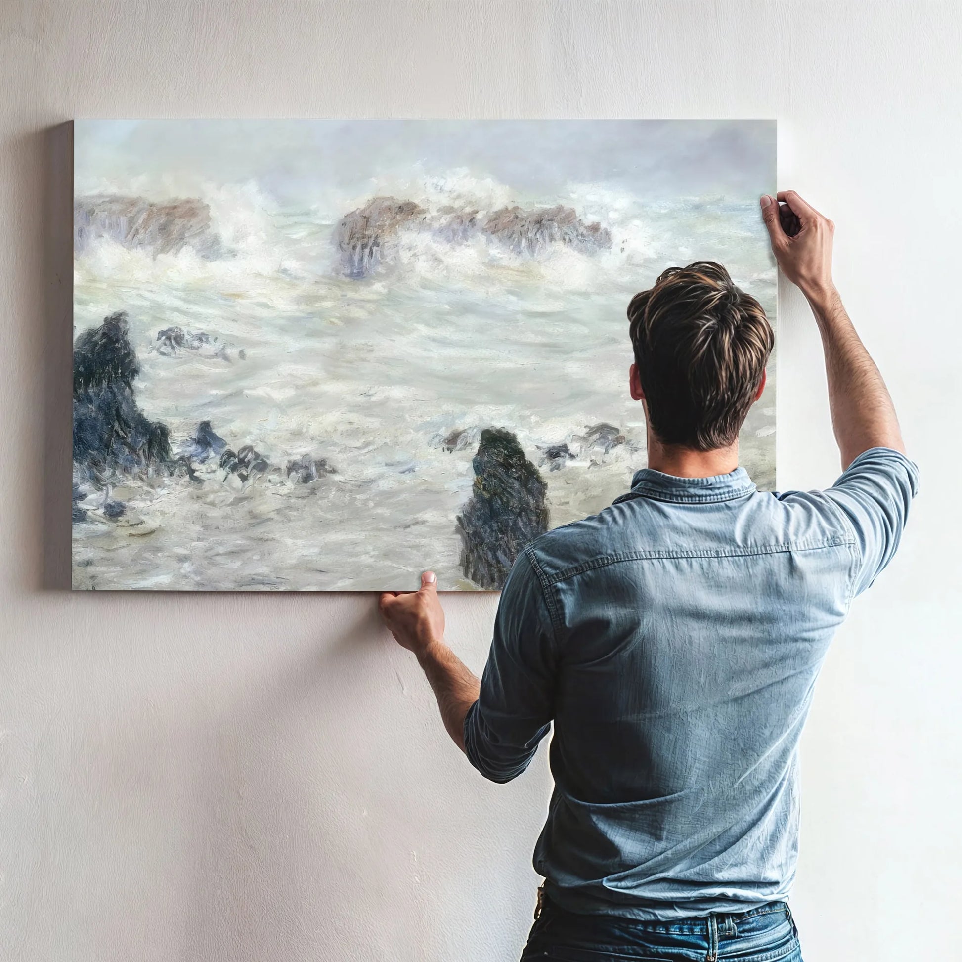 Storm Off The Belle Ile Coast By Claude Monet Fine Art Print