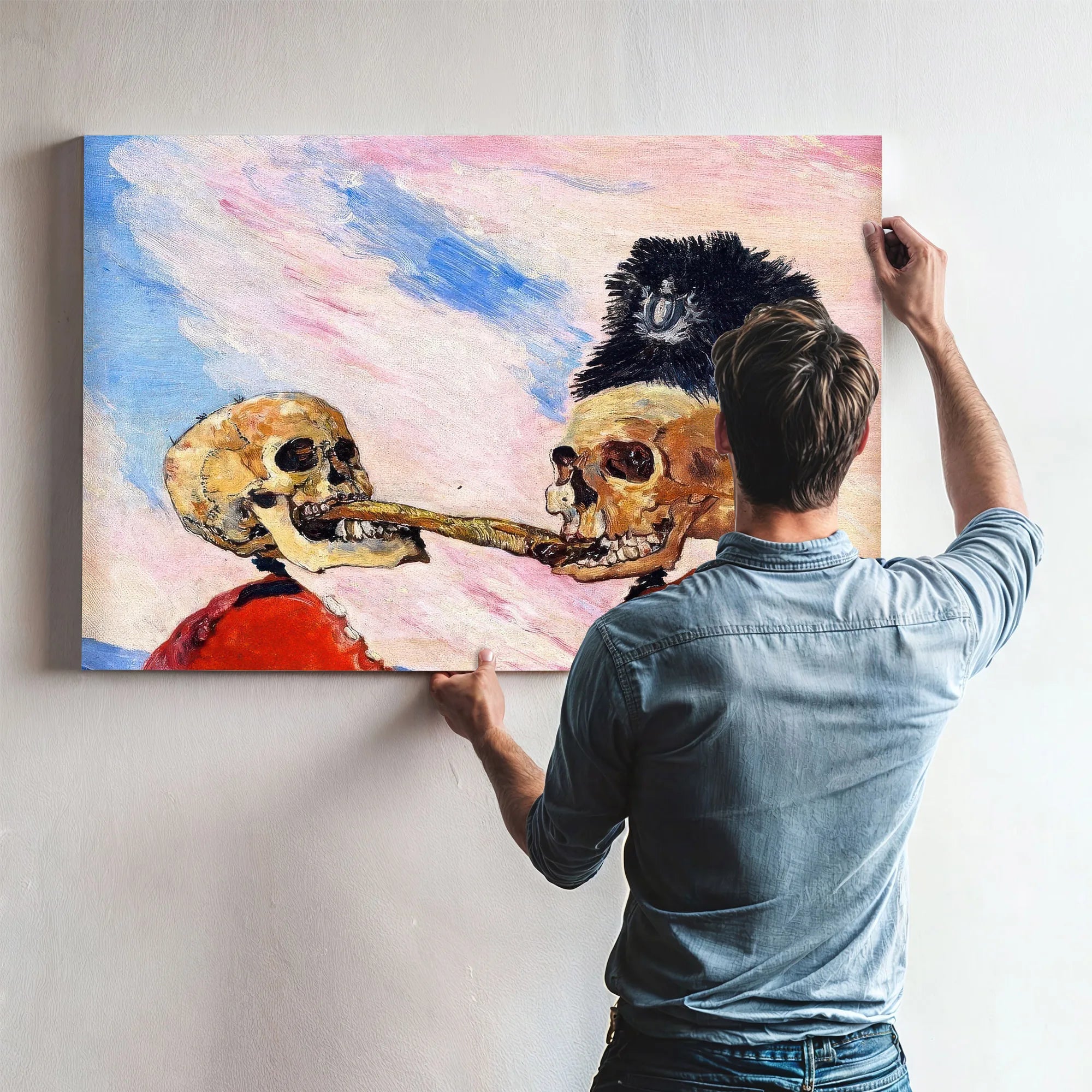 Skeletons Fighting Over A Picked Herring By James Ensor Fine Art Print