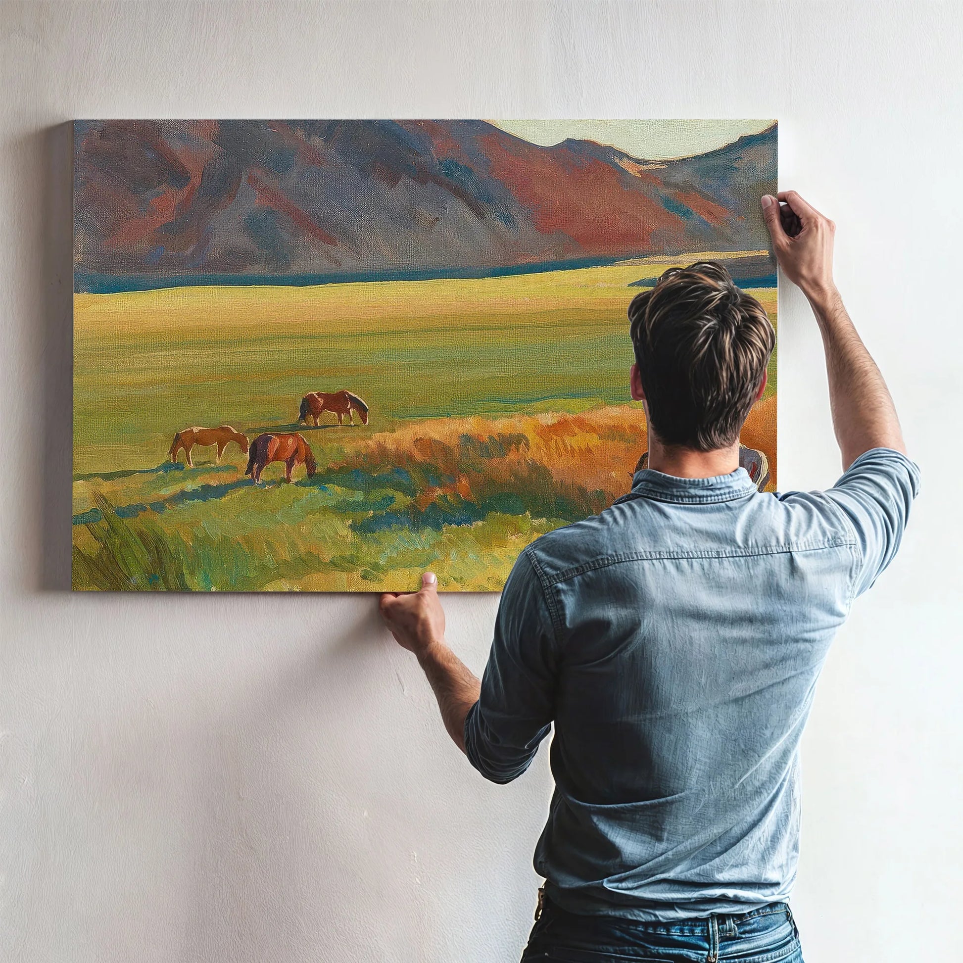 Meadow And Horses By Maynard Dixon Fine Art Print
