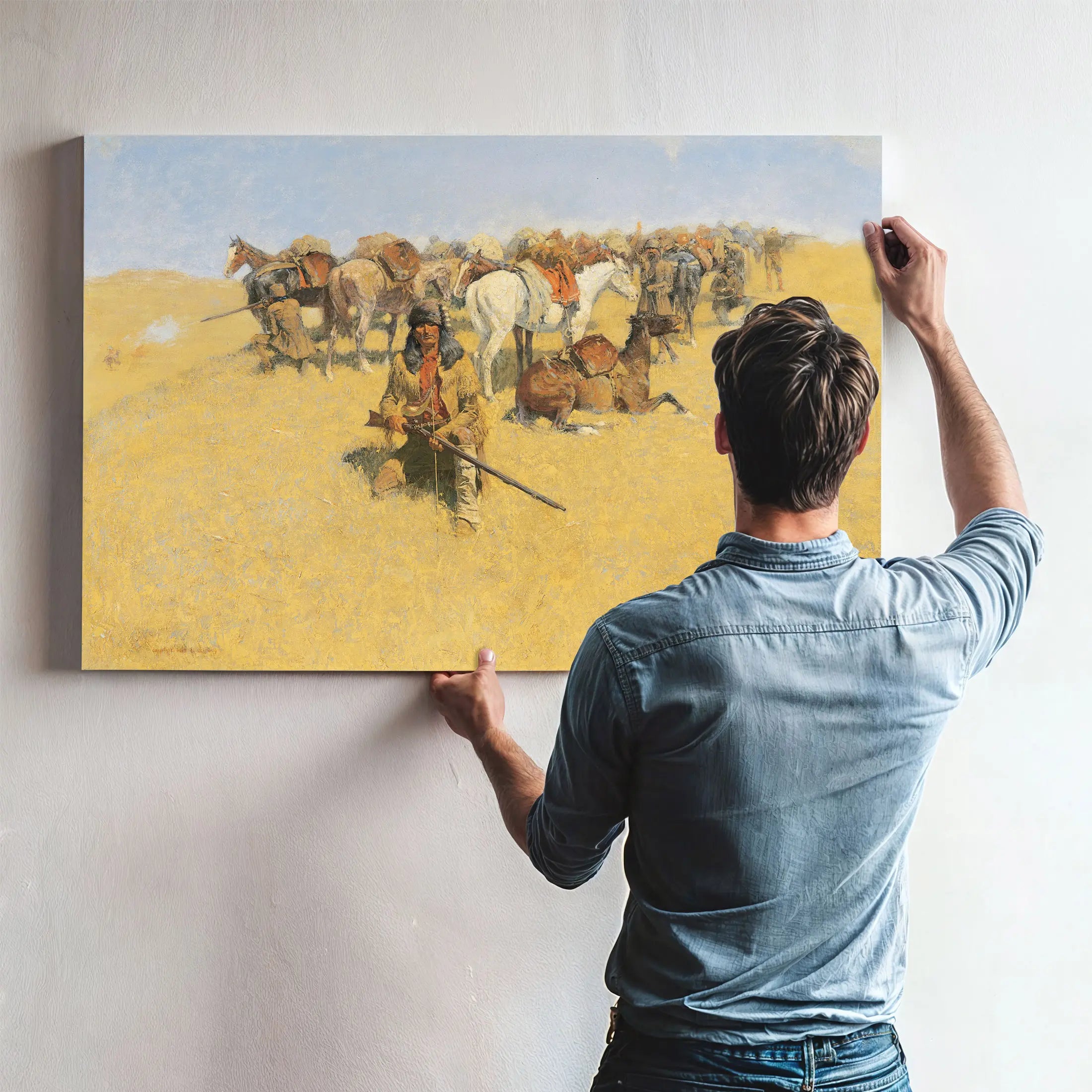 An Old Time Plains Fight by Frederic Remington