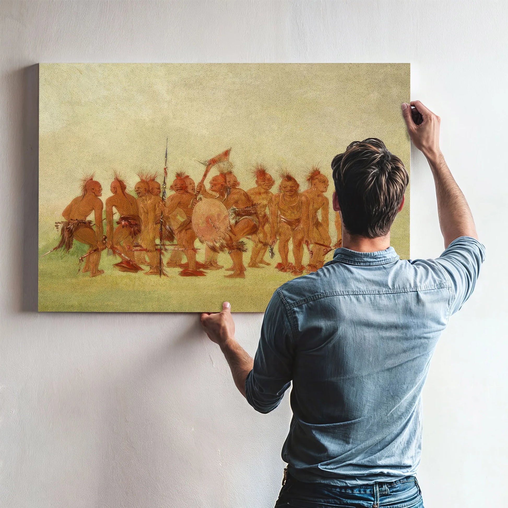Begging Dance, Sauk And Fox By George Catlin Fine Art Print