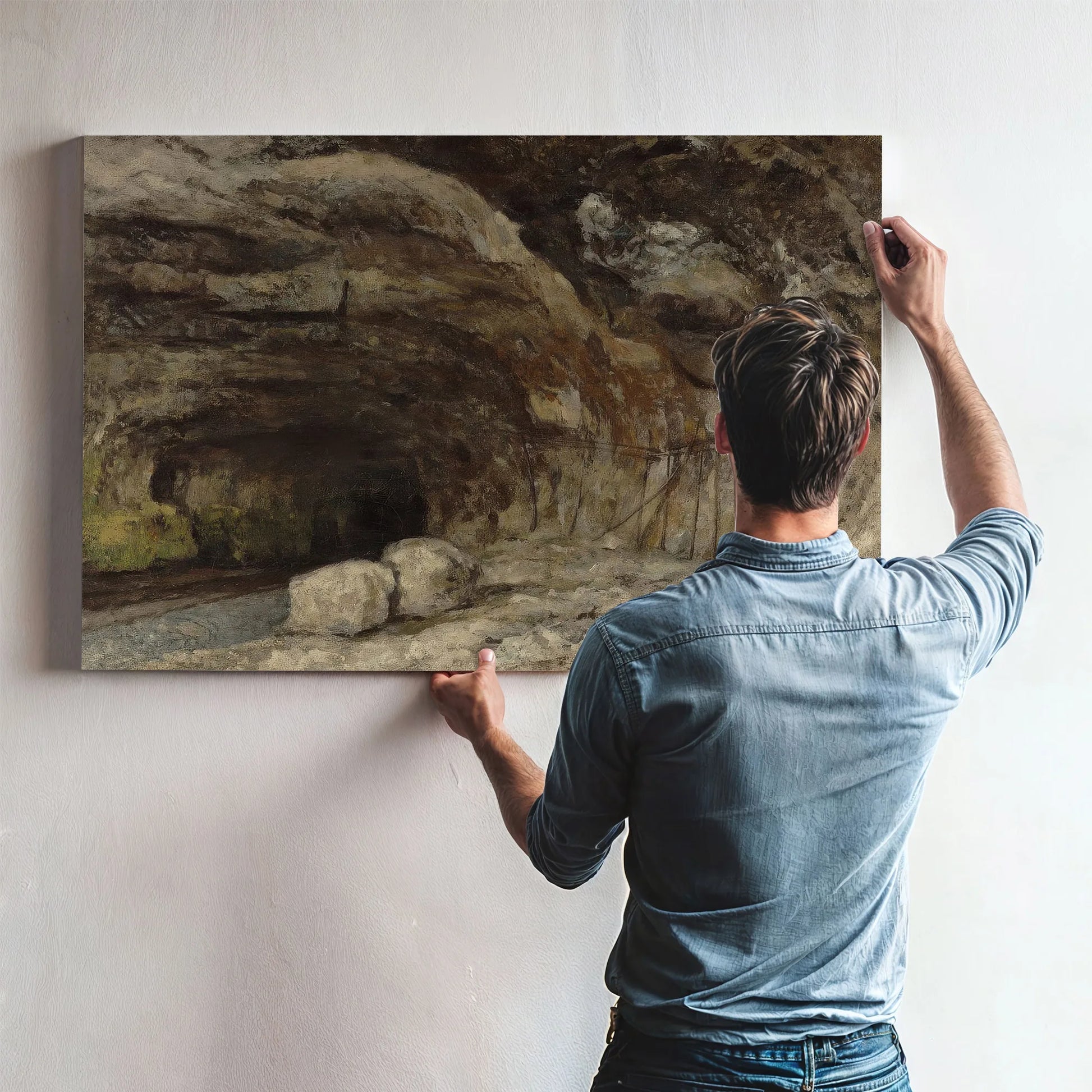 Grotto Of Sarrazine Near Nans Sous Sainte Anne By Jean Desire Gustave Courbet Fine Art Print