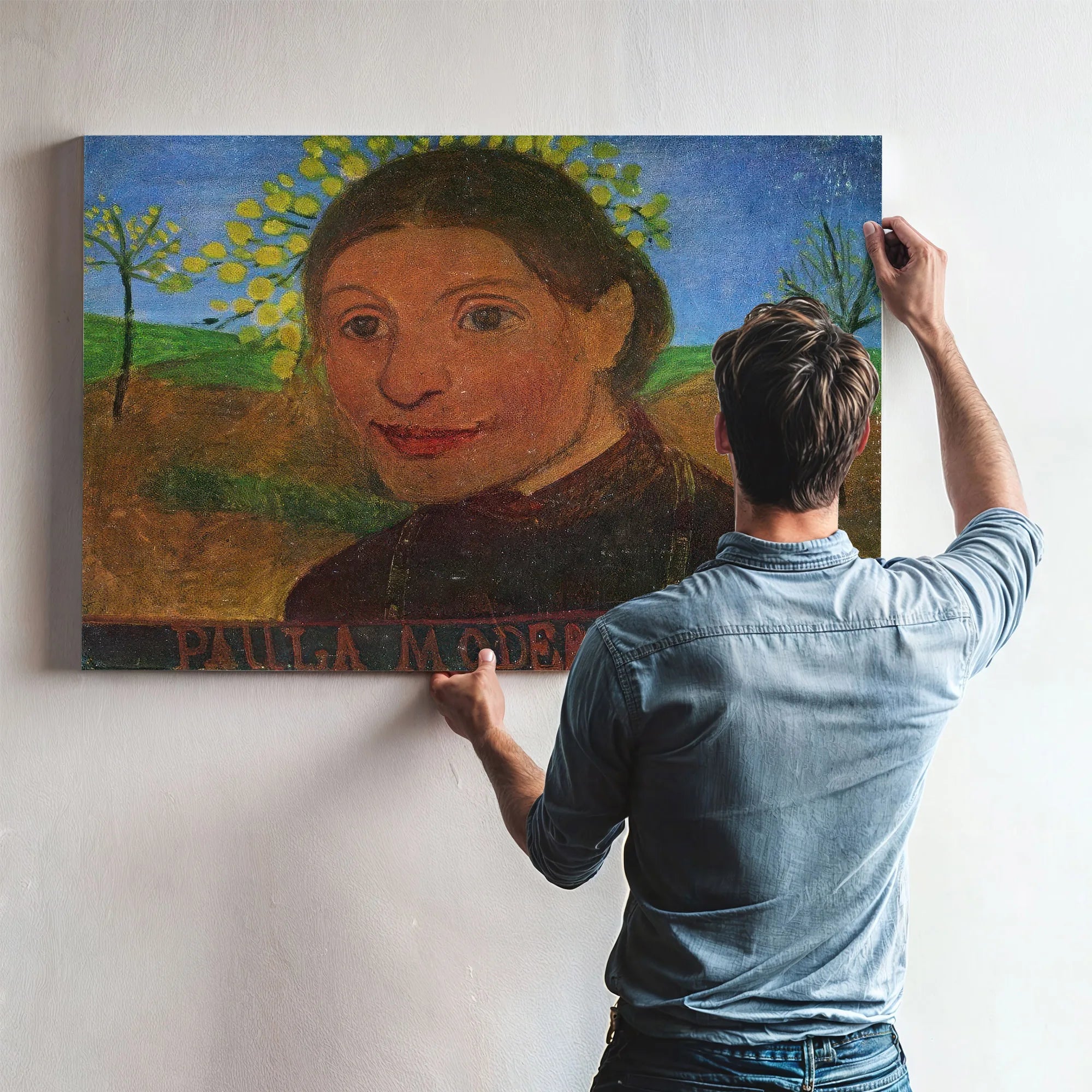 Self Portrait In Front Of Flowering Trees 1902 1 By Paula Modersohn Becker Fine Art Print