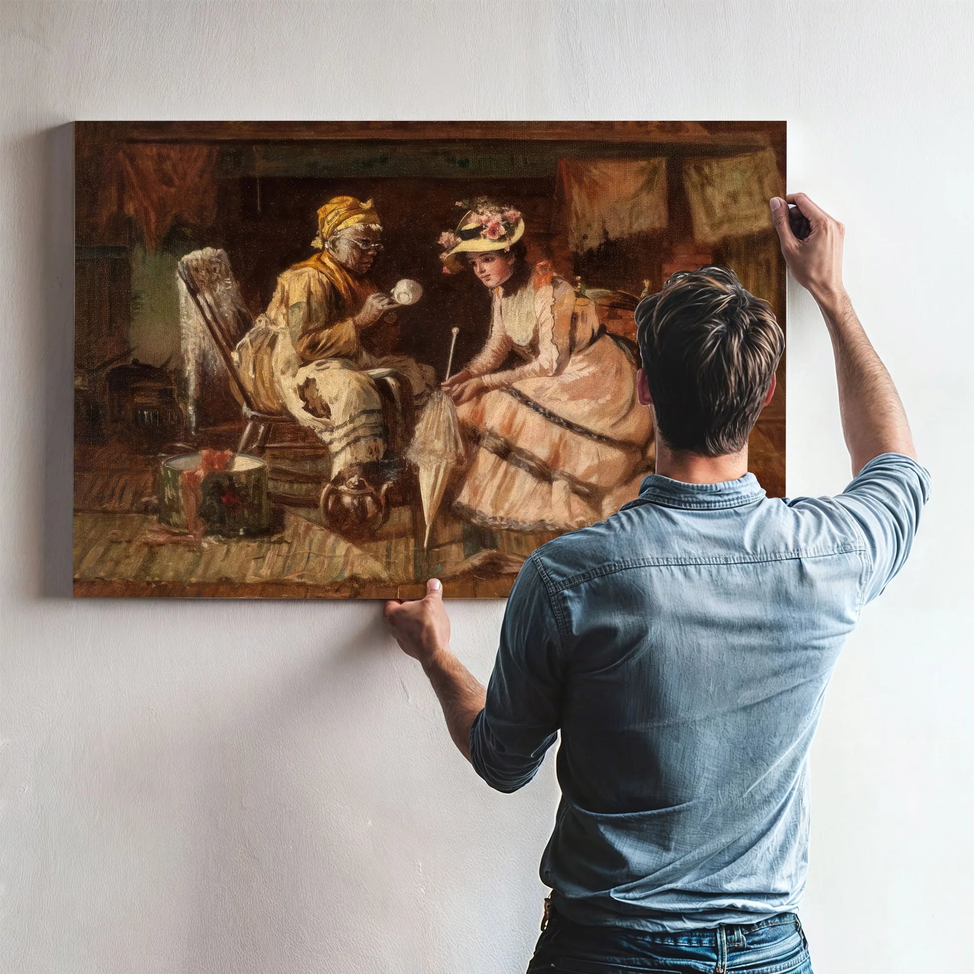 Reading The Tea Leaves By Harry Roseland Fine Art Print