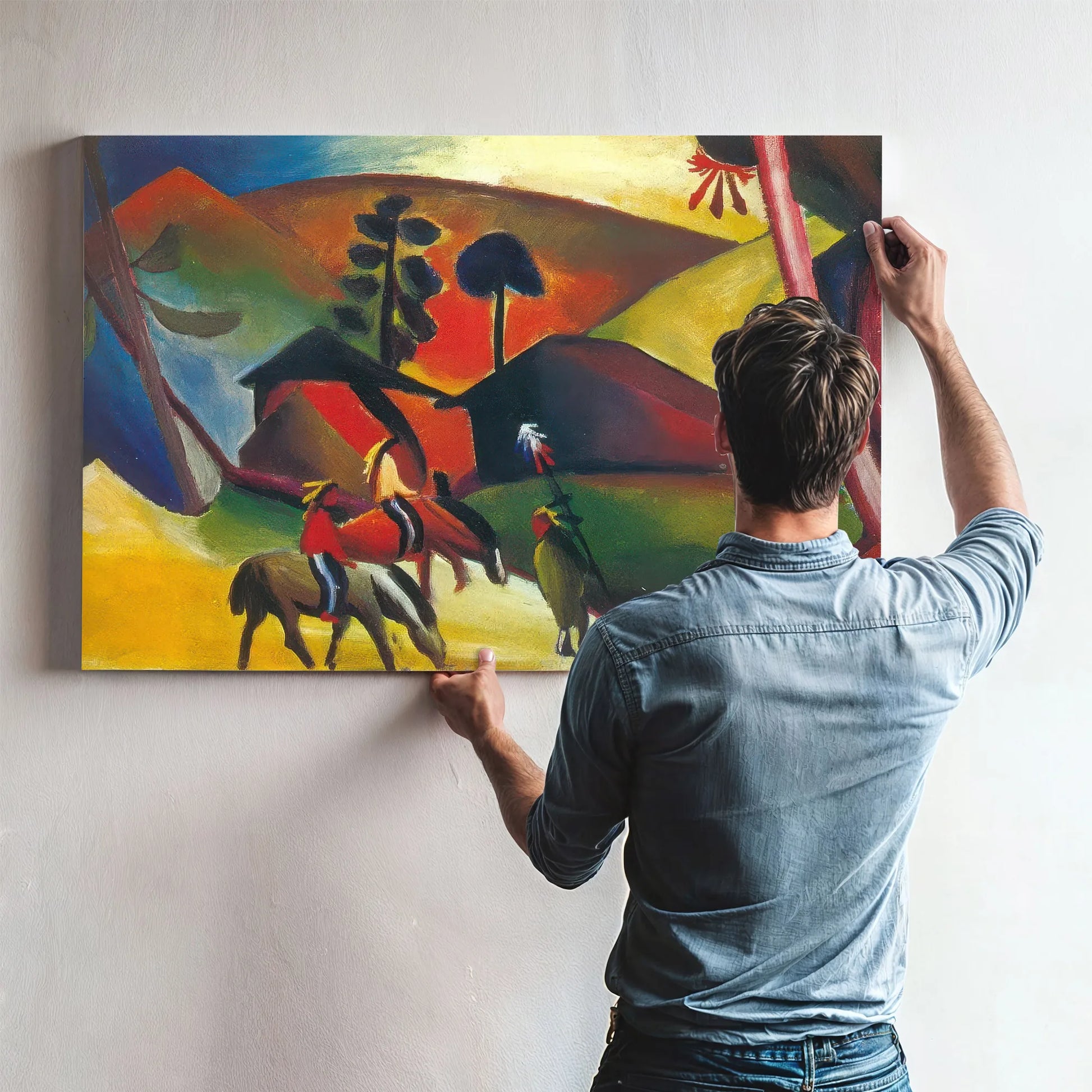 Indian Riding A Horse By August Macke Fine Art Print