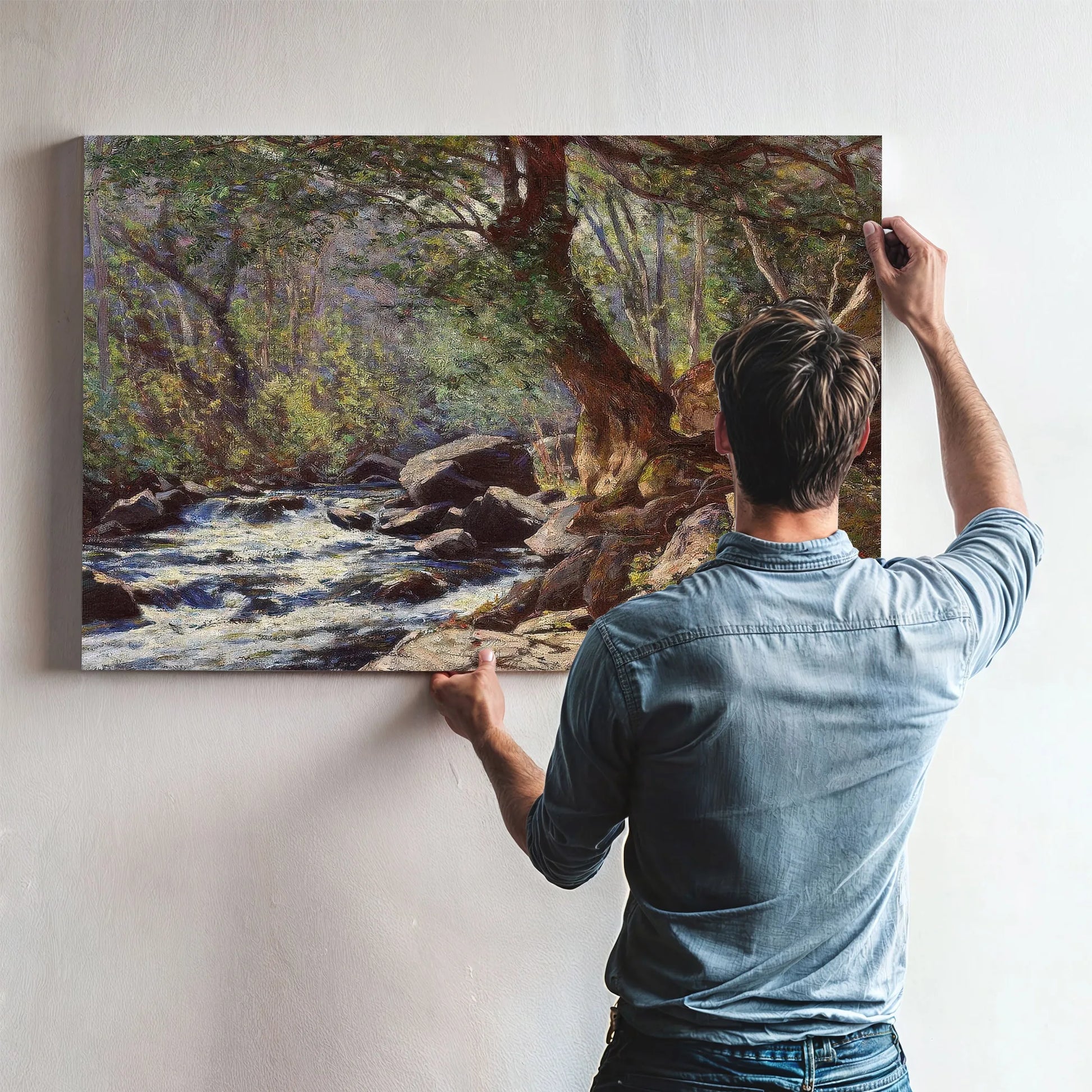 A Tranquil Stream In A Forest Interior By William Wendt Fine Art Print