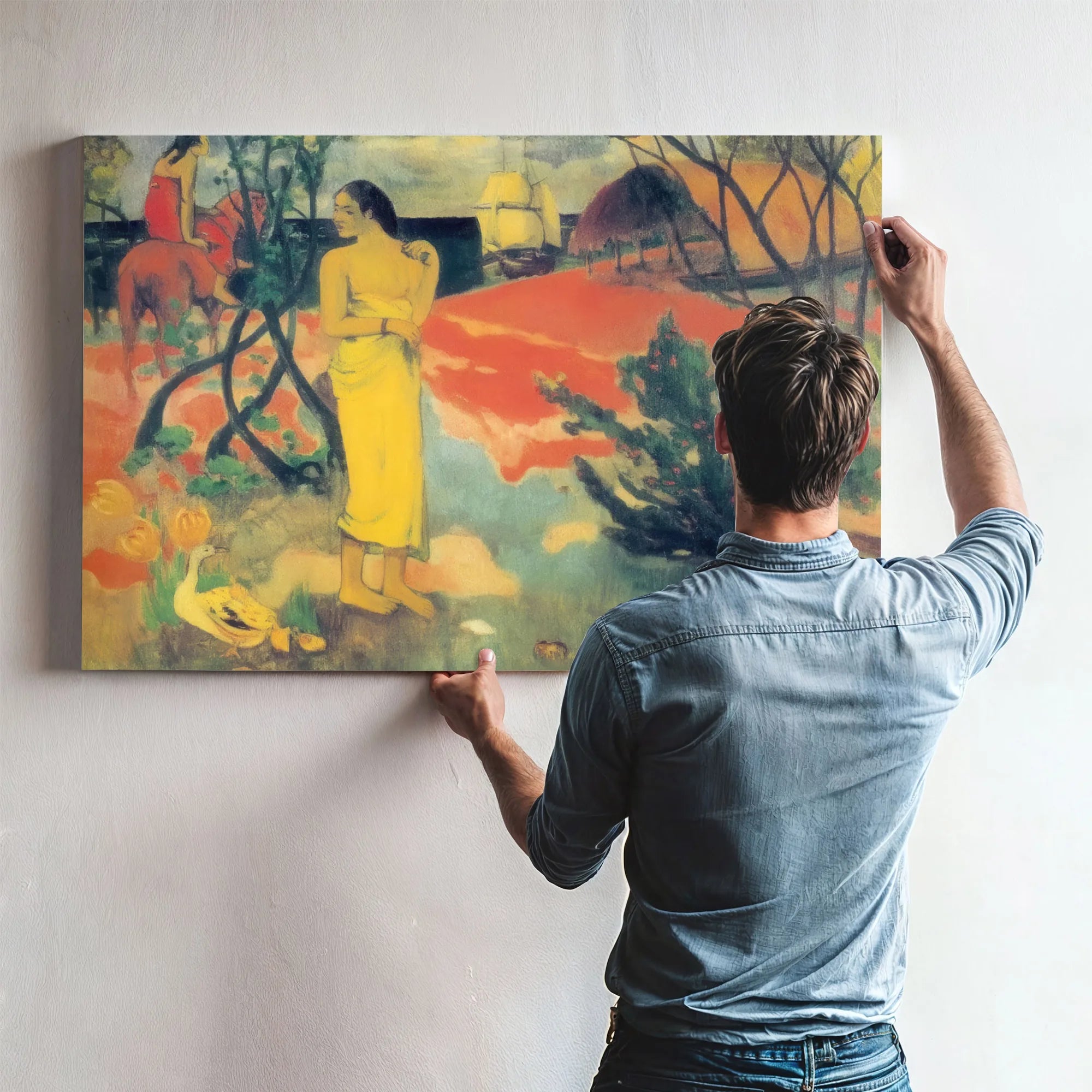Te Tiai Na Oe Ite Rata ( Are You Waiting For A Letter) By Paul Gauguin Fine Art Print