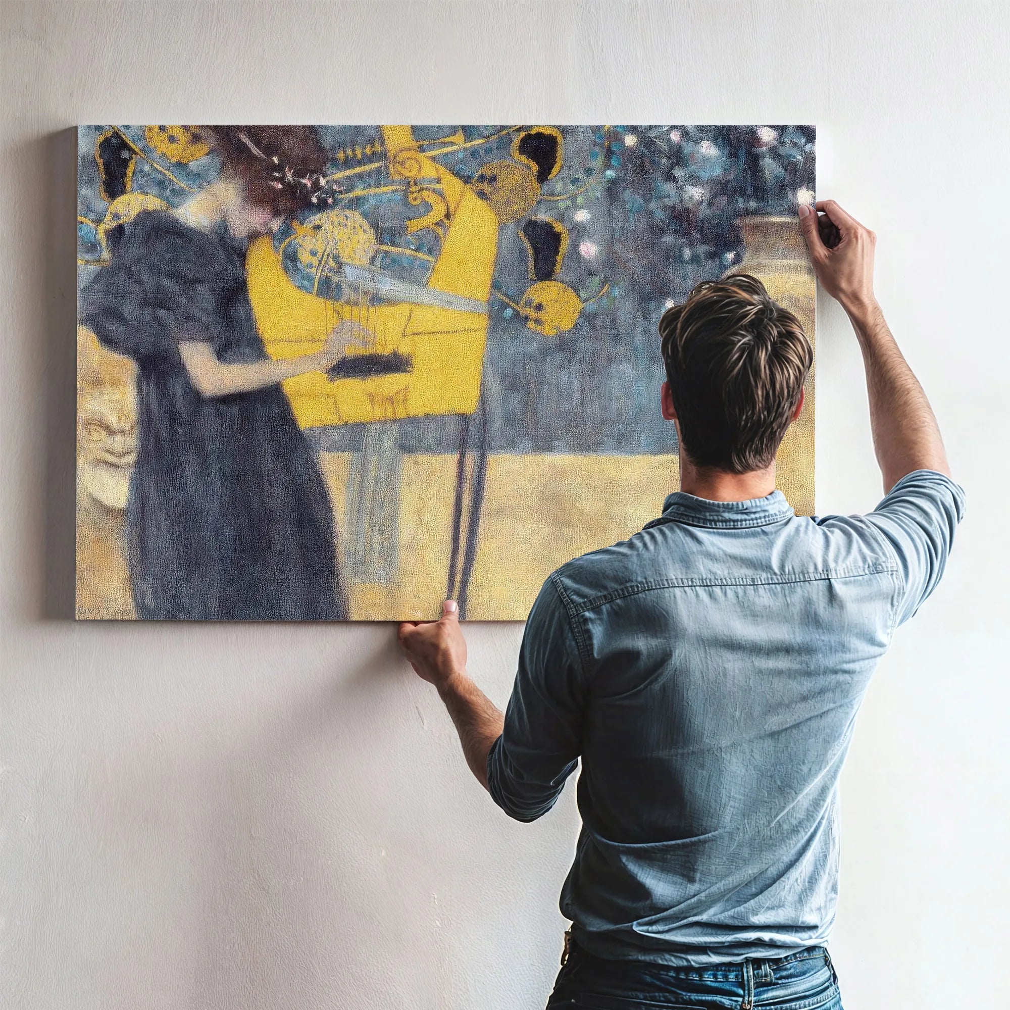 Music 1 1895 Allegory Neue Pinakothek By Gustav Klimt Fine Art Print