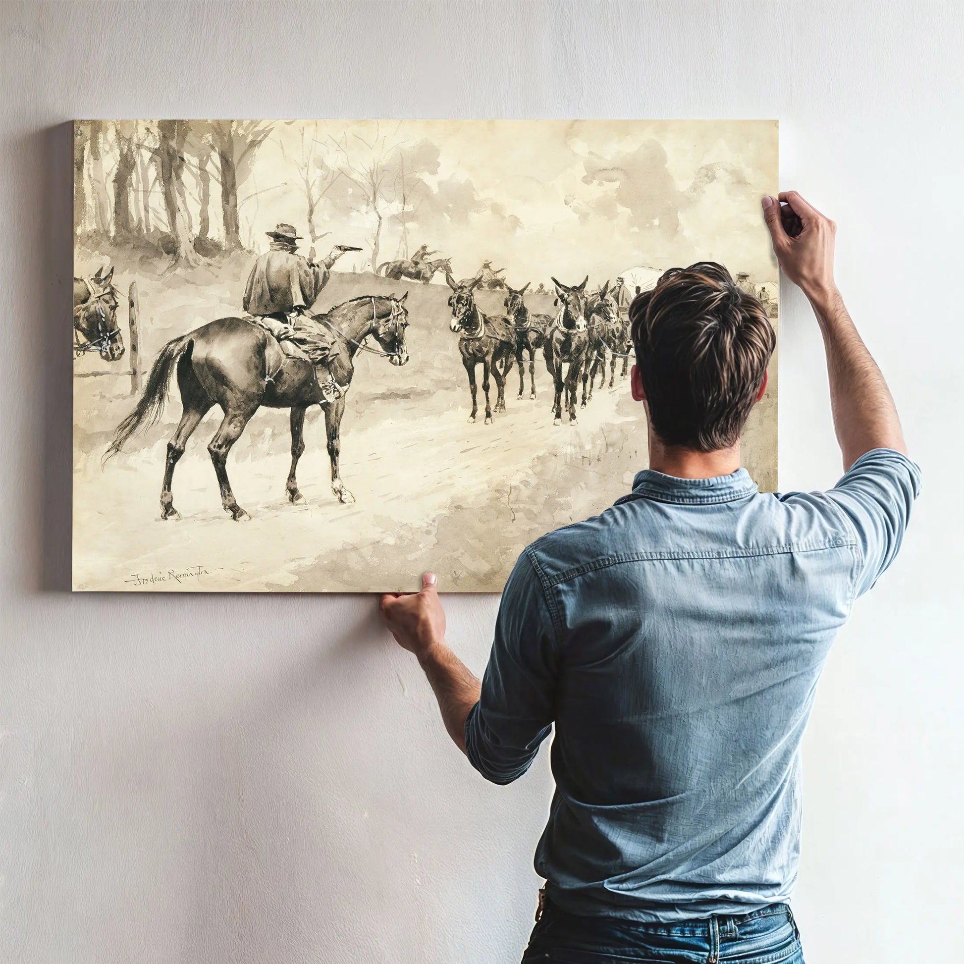 Morgan S Raiders Capturing A Train by Frederic Remington