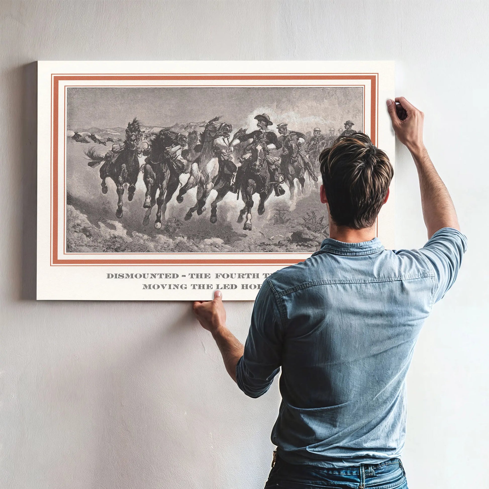 Dismounted The Fourth Troopers Moving The Led Horses by Frederic Remington