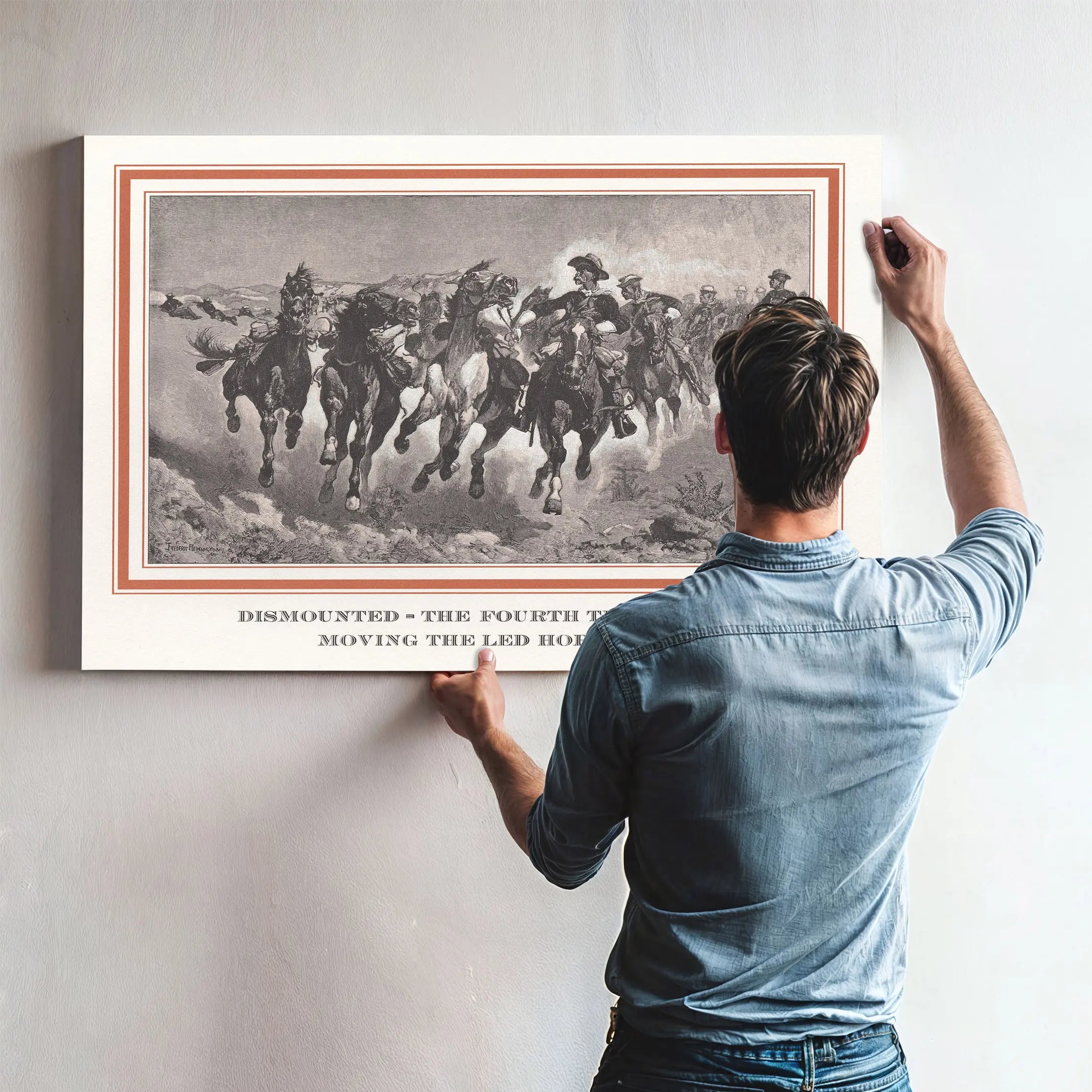 Dismounted The Fourth Troopers Moving The Led Horses by Frederic Remington