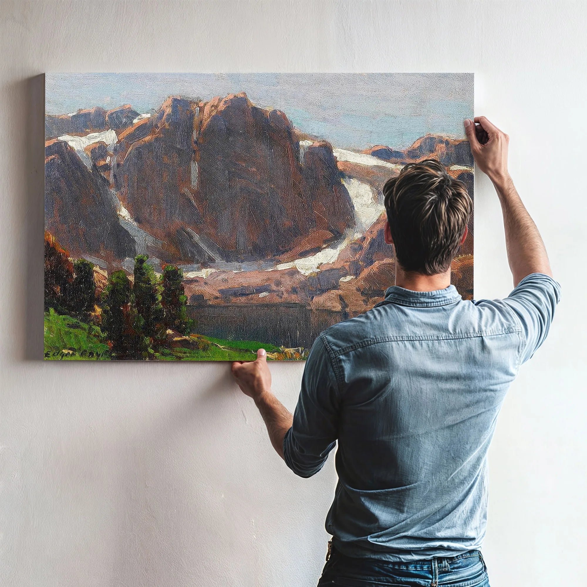 Temple Crag, High Sierra Lake By Edgar Payne Fine Art Print