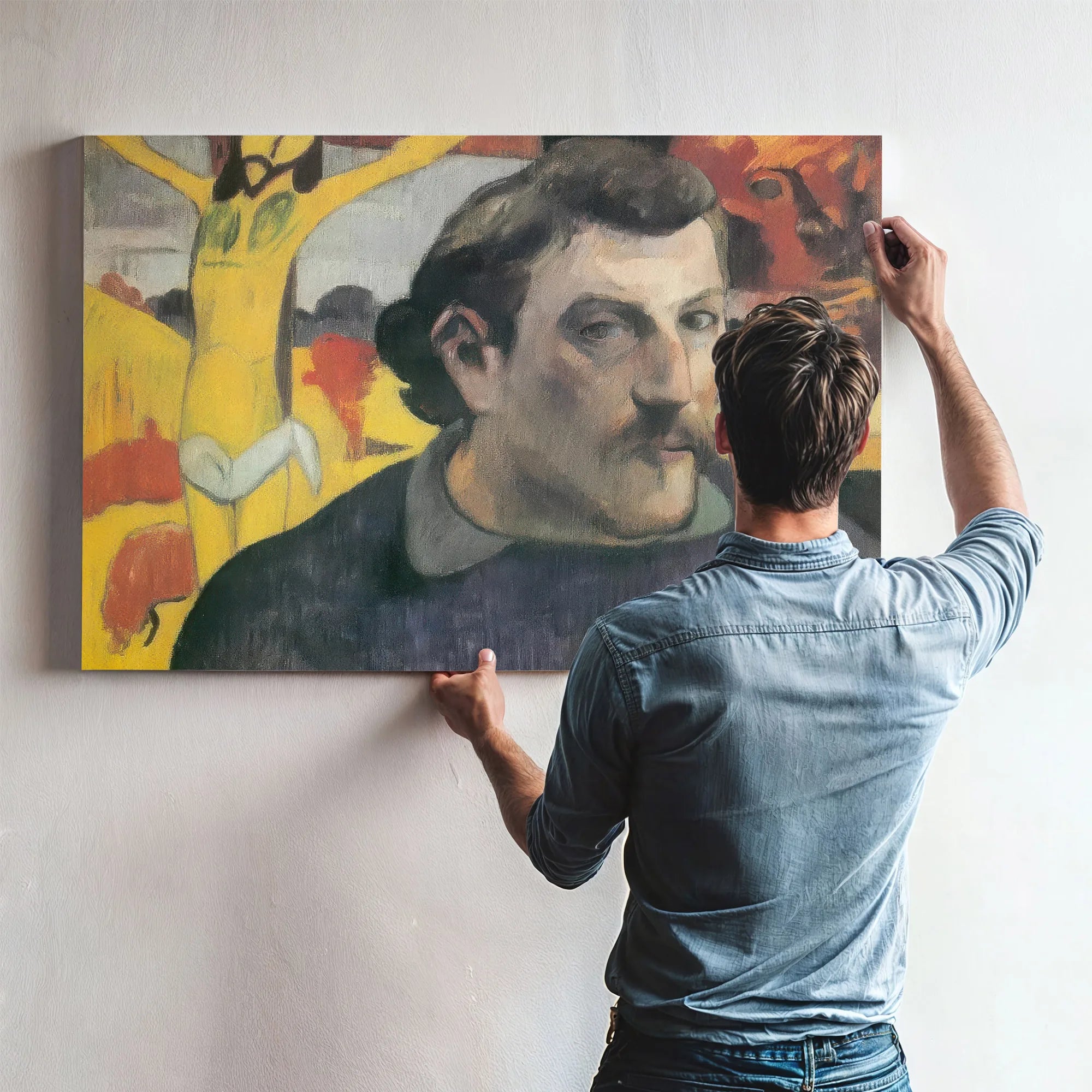 Self Portrait With The Yellow Christ By Paul Gauguin Fine Art Print