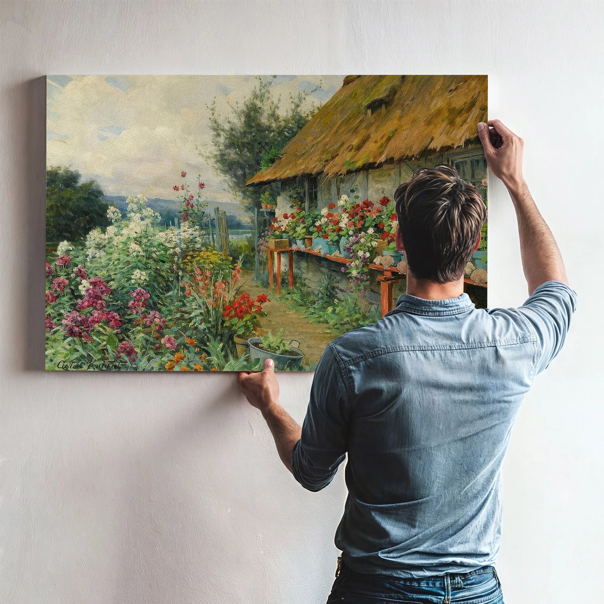 Cottage Garden In Bloom, Paris By Louis Aston Knight Fine Art Print