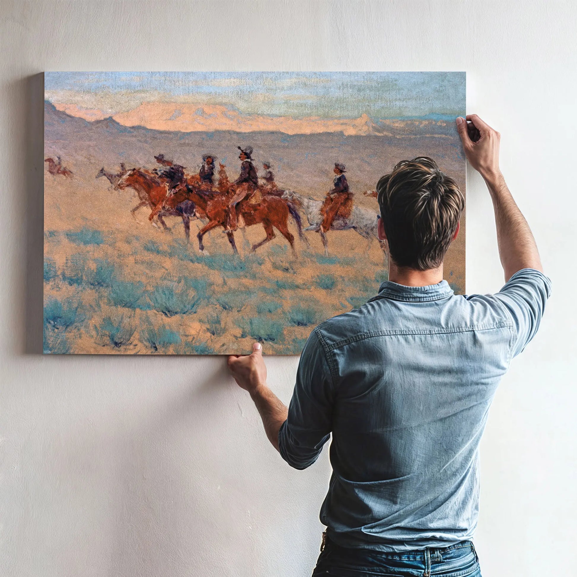 The Cowpunchers Watercolor On Paper by Frederic Remington