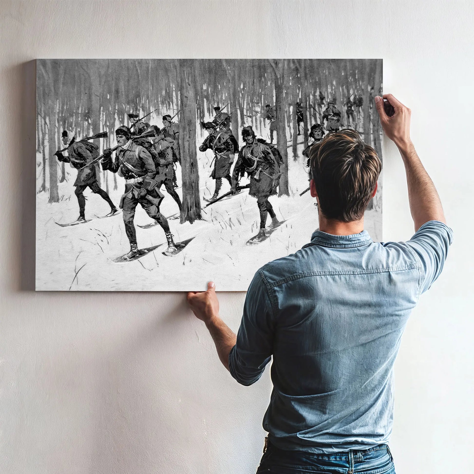 The March Of Rogers Rangers Litho by Frederic Remington